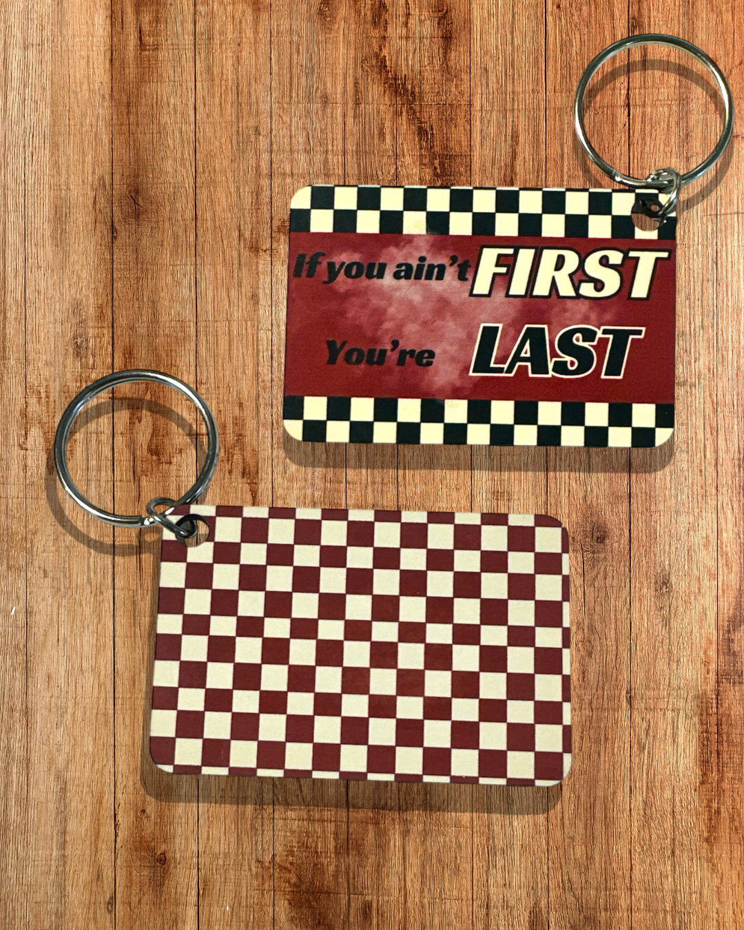 Double-Sided Hardboard Keychain | Sublimated Rectangular Keychain | Handmade Bag Charm