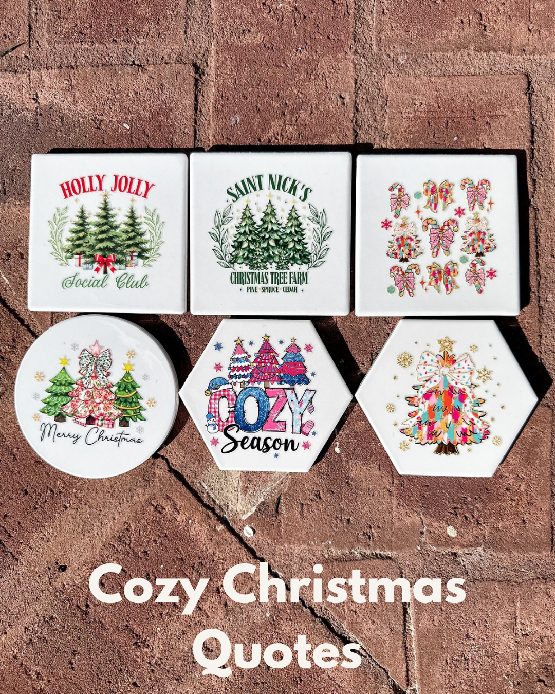 Handmade Decorative House Coasters | UV DTF & Sublimated Designs | One-of-a-Kind Home Decor