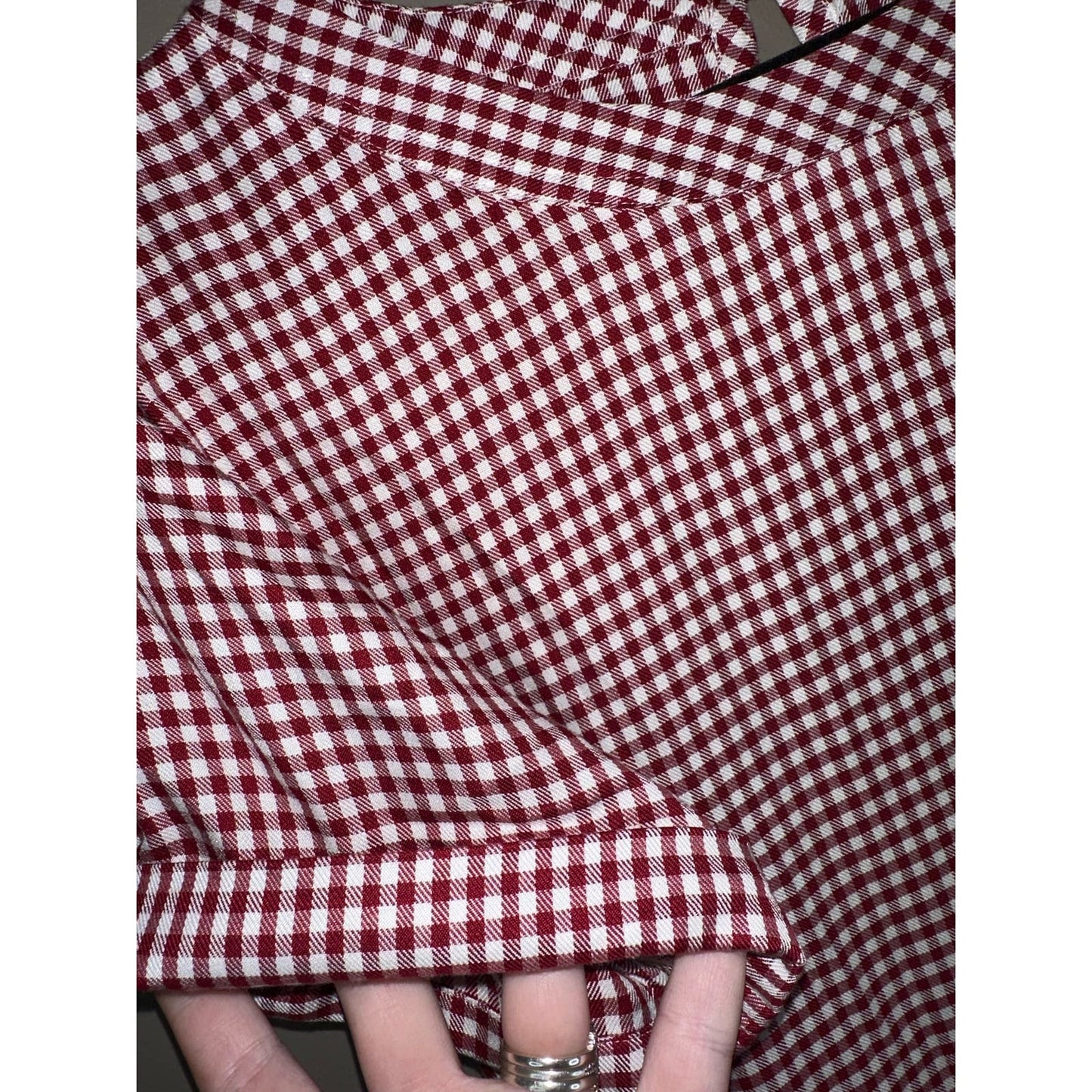 Madewell Red White Plaid Gingham Print Short Sleeve Shirt Dress Size Small