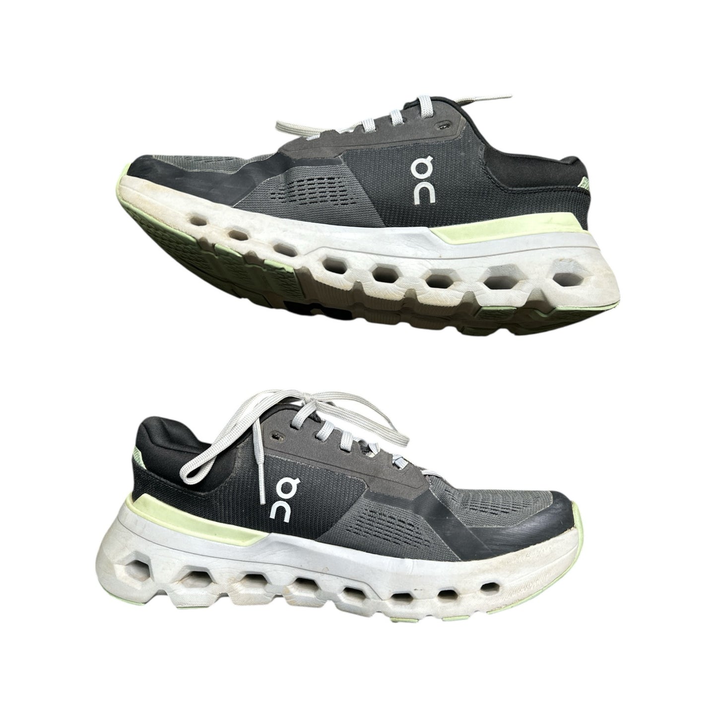 Women's OnCloud 2 Running Lace Up Sneakers Shadow/Lima Grey/Green Size 7.5