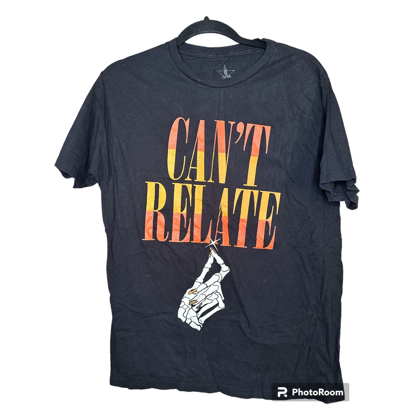 Jeferee Star ‘Can’t Relate’ Skeleton Nails Black T-Shirt Size Large