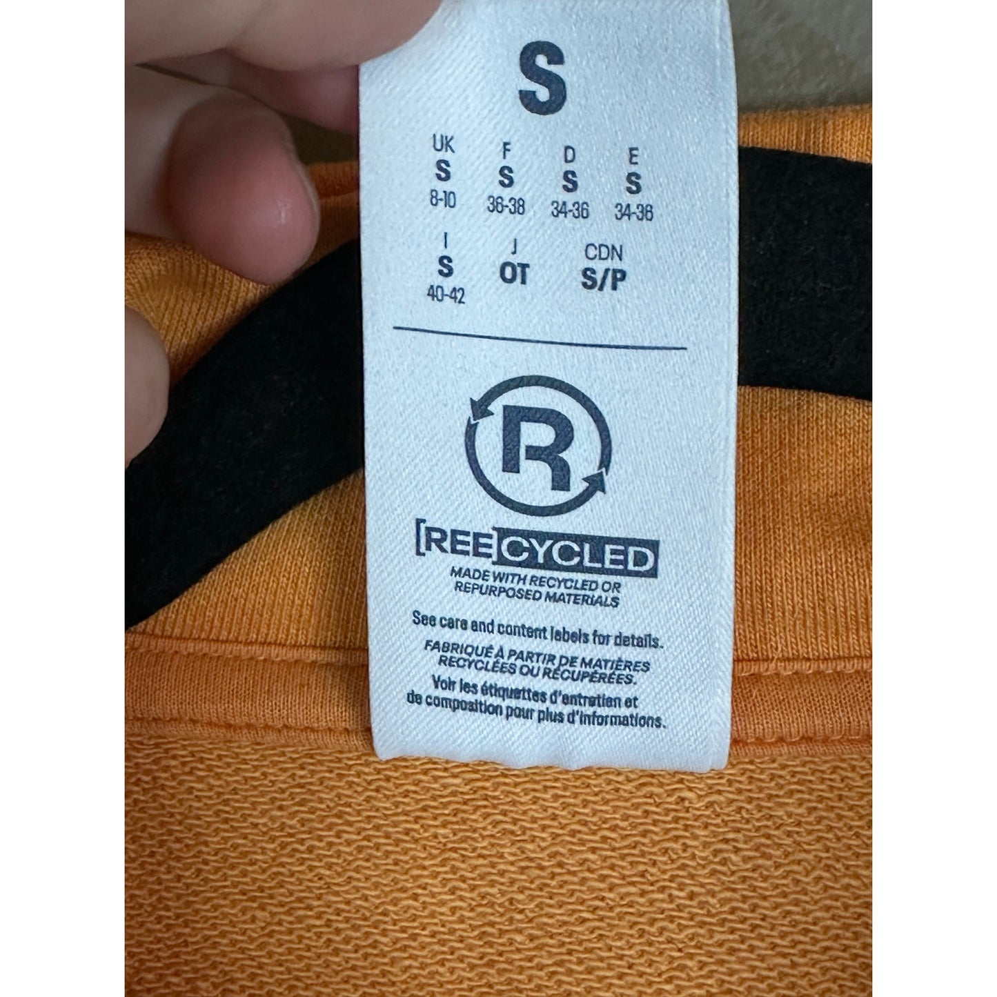 Women’s Reebok Orange Long Sleeve Quarter Zip Sweatshirt Pullover Size Medium