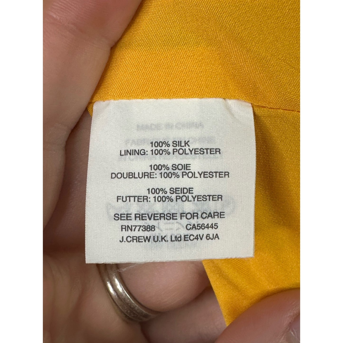 Madewell 'Beladonna' 100% Silk Yellow Floral Print Short Sleeve Dress Size 10