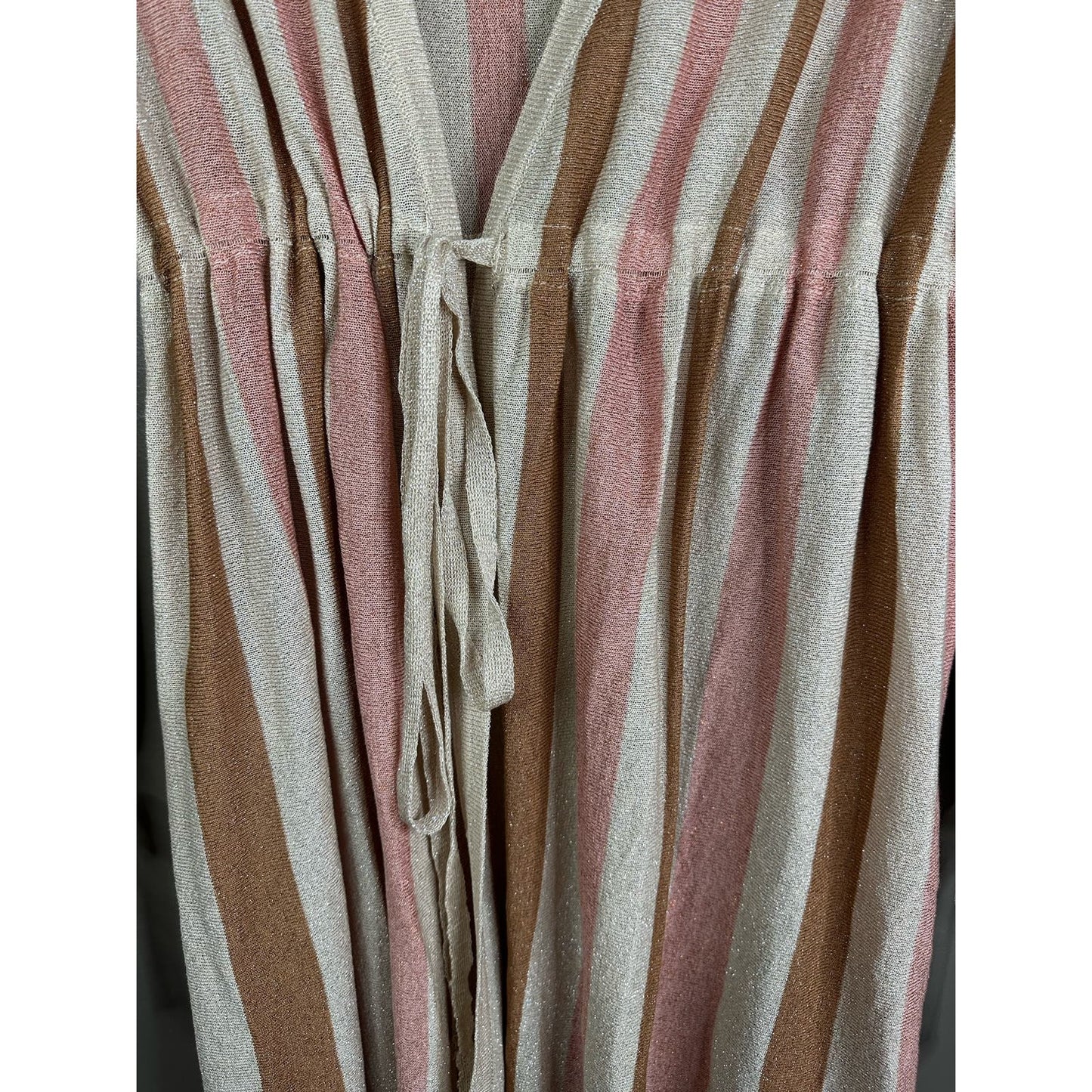Princess Polly Long Sleeve Wrap Pink Brown Sparkly Dress Size XS/S