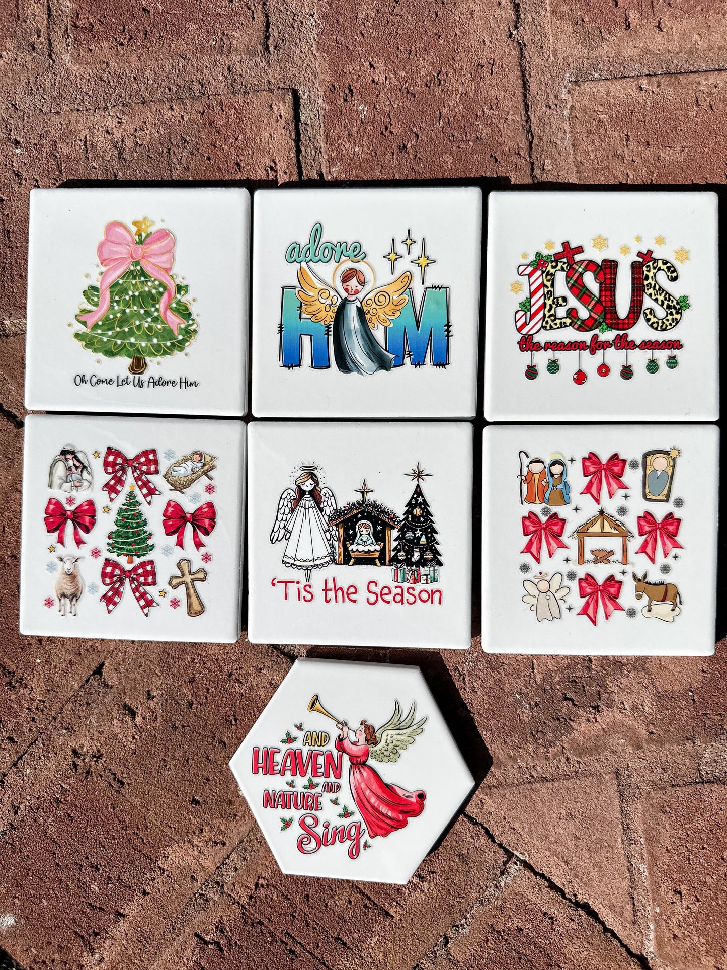 Handmade Decorative House Coasters | UV DTF & Sublimated Designs | One-of-a-Kind Home Decor