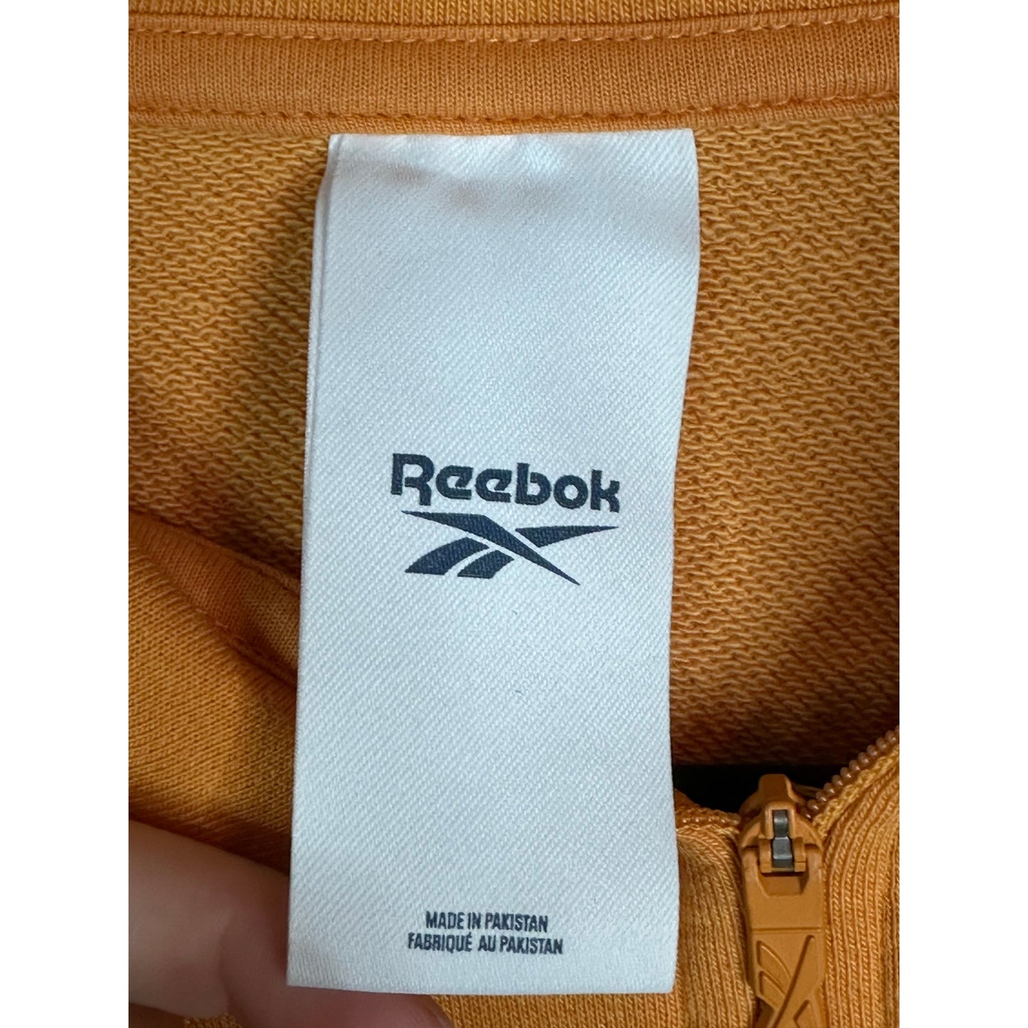 Women’s Reebok Orange Long Sleeve Quarter Zip Sweatshirt Pullover Size Medium