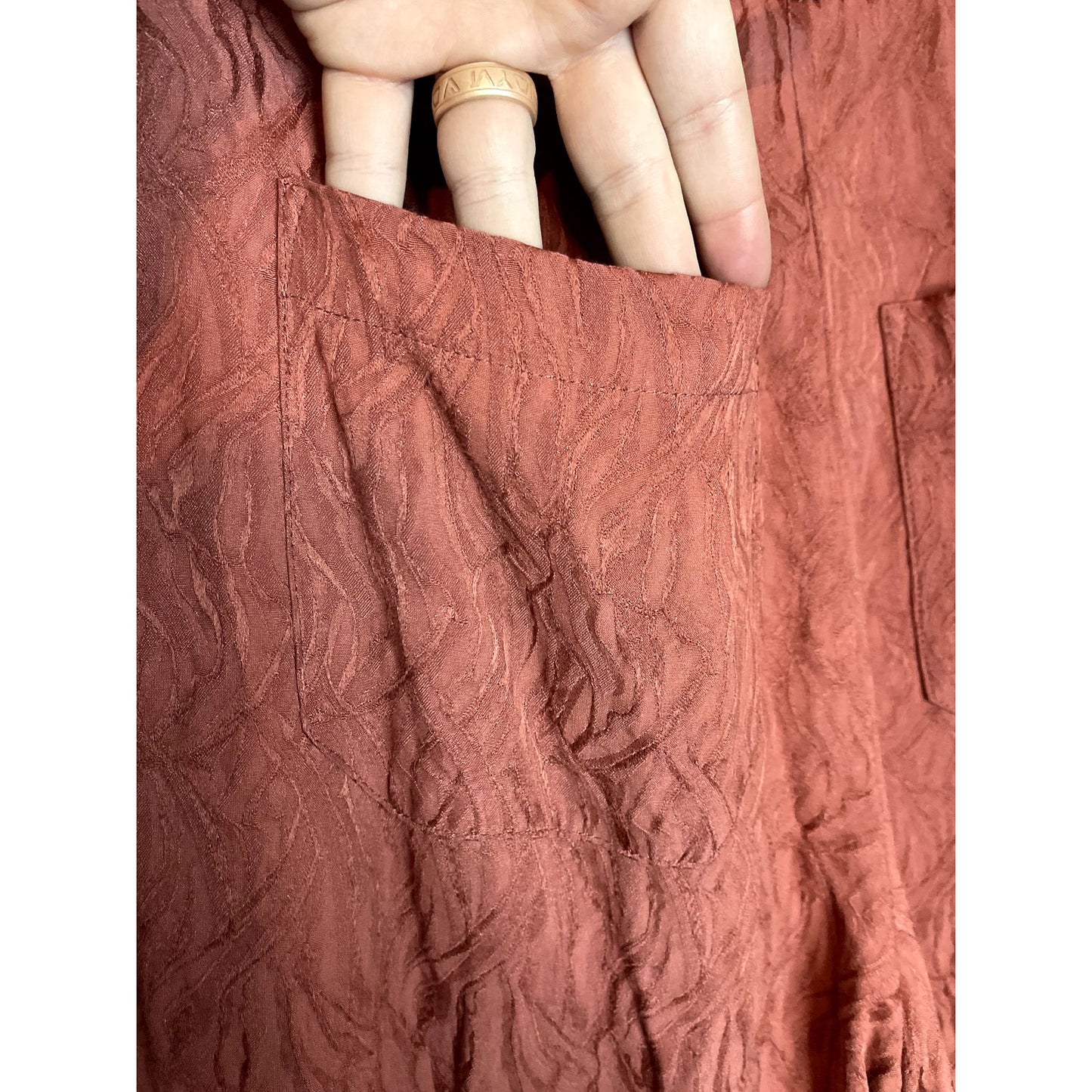 ETT:TWA By Anthropologie Tie Waist Rose Terrcotta Cropped Pull On Pants Size 4