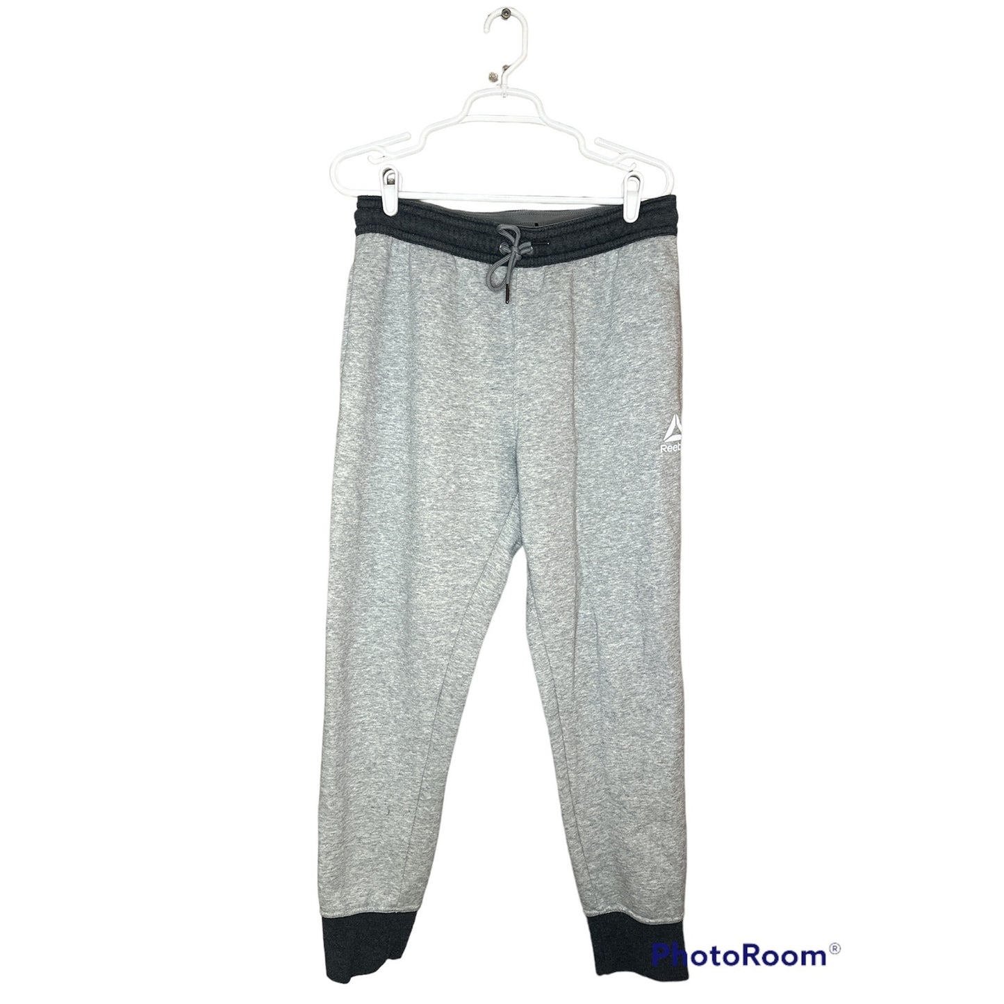 Men's Reebok Light and Dark Grey Fleece Lined Sweatpants Joggers Size M
