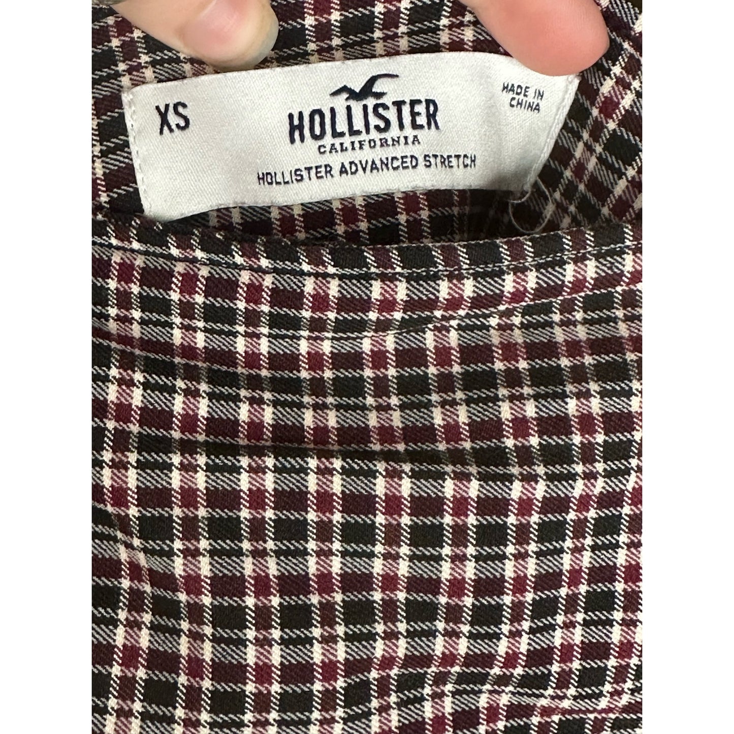Hollister Sleeveless Plaid Red Black Adjustable Straps Sheath Dress Size XS