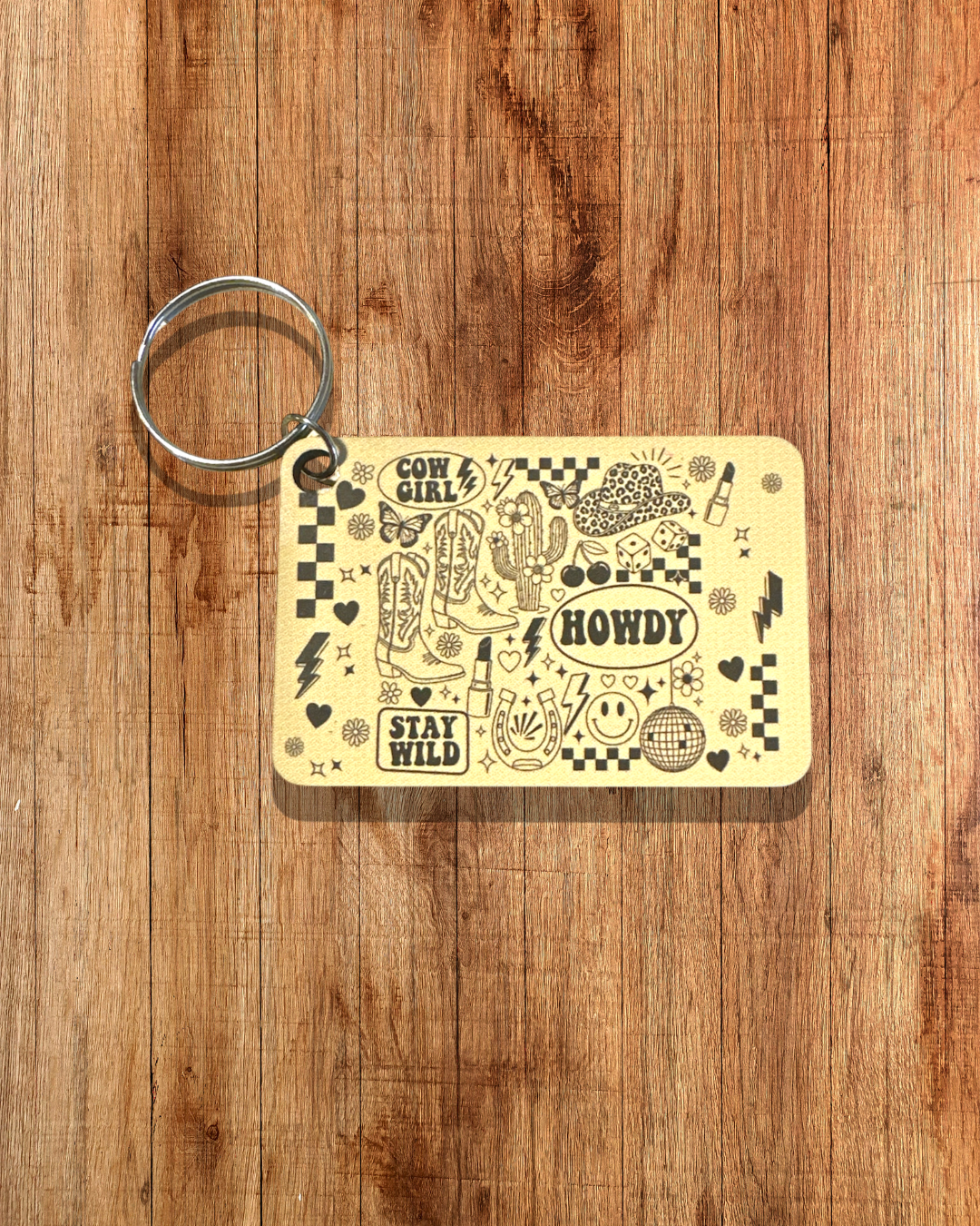 Double-Sided Hardboard Keychain | Sublimated Rectangular Keychain | Handmade Bag Charm