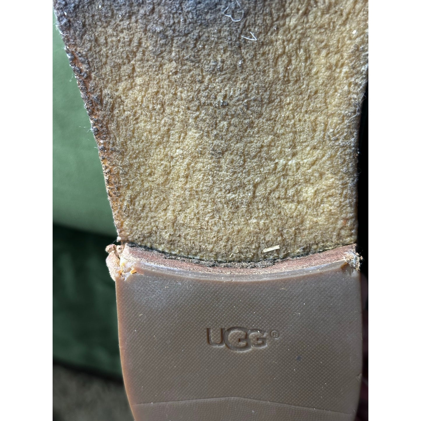 Women's Ugg Clementine Brown/ Black Suede Leather Ankle Chelsea Booties Size 10