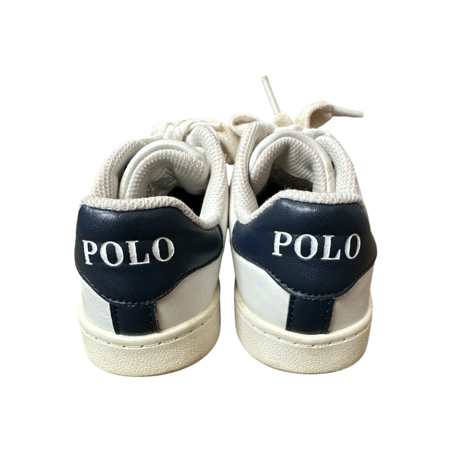 Boy’s Polo Quilton Bear White Red Blue Leather Lace Up Trainers Sneakers Size 13