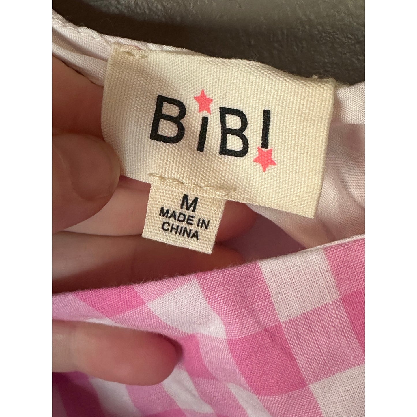 Bibi Multicolor 'Lana' Pink Plaid Tiered One Shoulder Mini Dress Size Medium