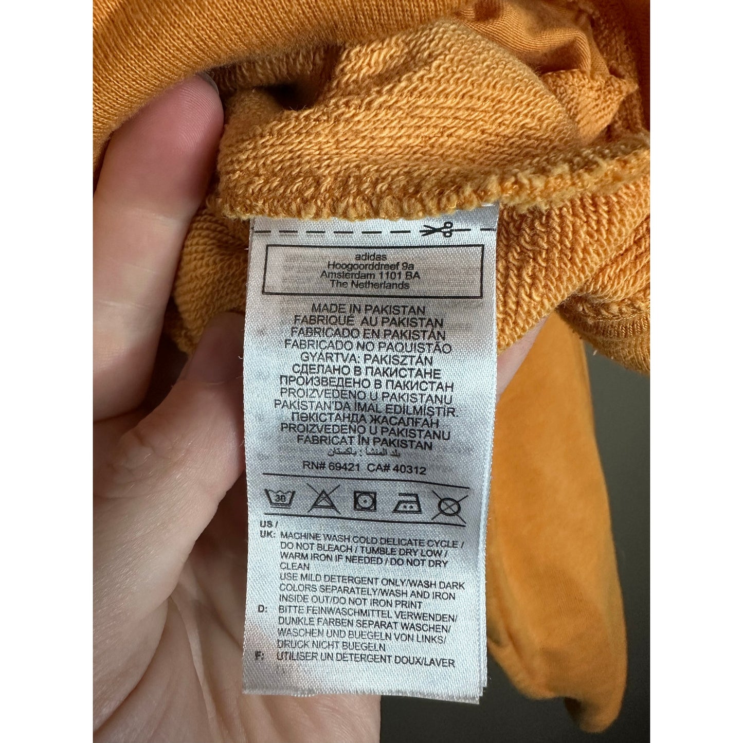 Women’s Reebok Orange Long Sleeve Quarter Zip Sweatshirt Pullover Size Medium