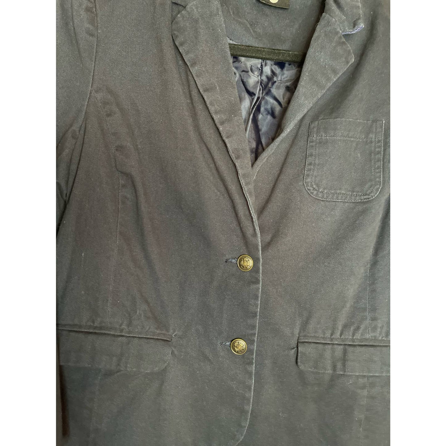 BDG Urban Outfitters Navy Blue Long Sleeve Elbow Patches Blazer Size Medium