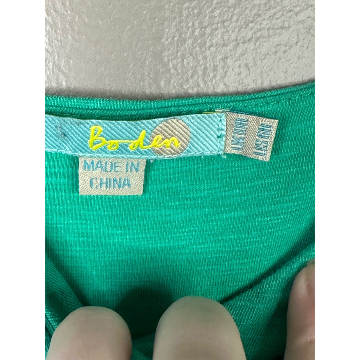 Boden Spring Summer Sleeveless V Neck Green Blue Teal Mini Sundress Size 6R