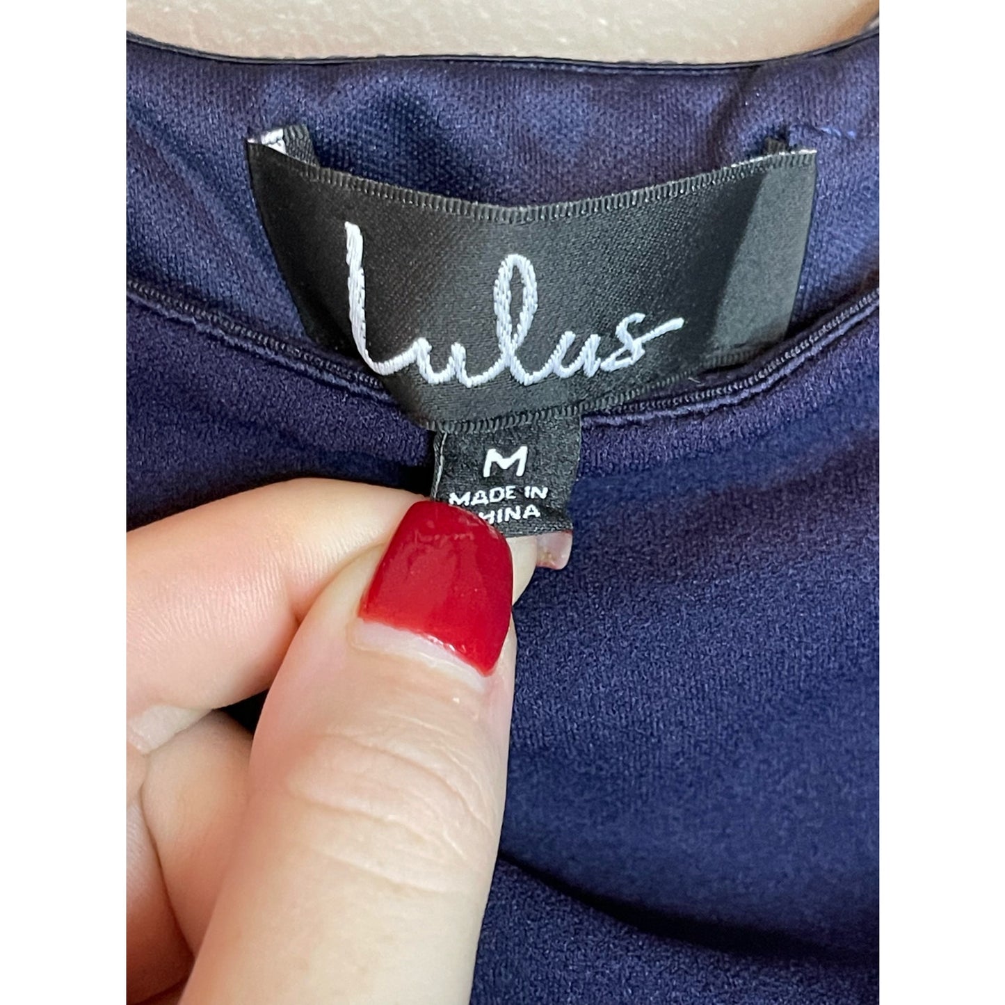 Lulu's Mila Navy Blue Ruffled Off Shoulder Maxi Formal Dress Size M