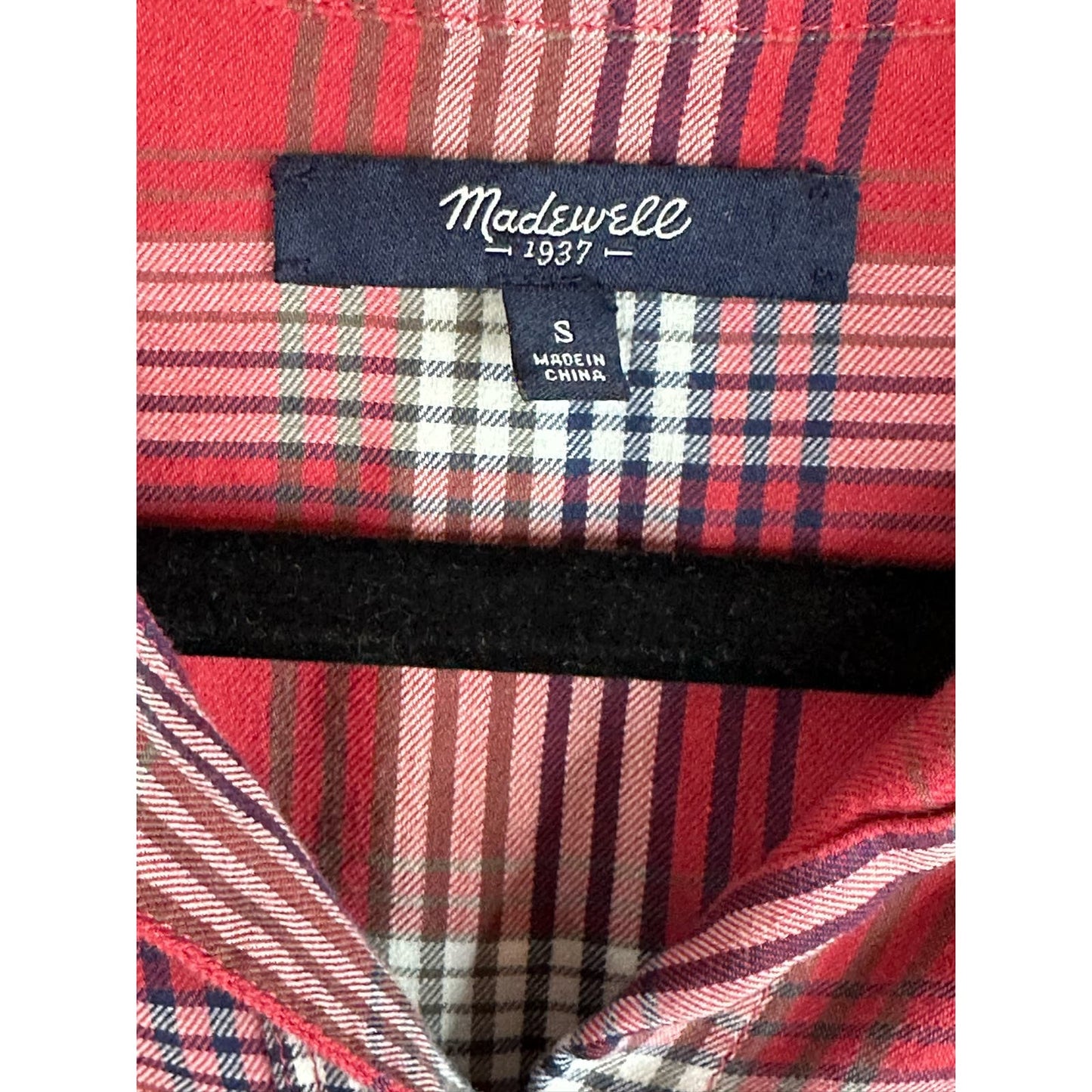 Madewell Ex-Boyfriend Long Sleeve Button Down Flannel Plaid Blouse Size Small