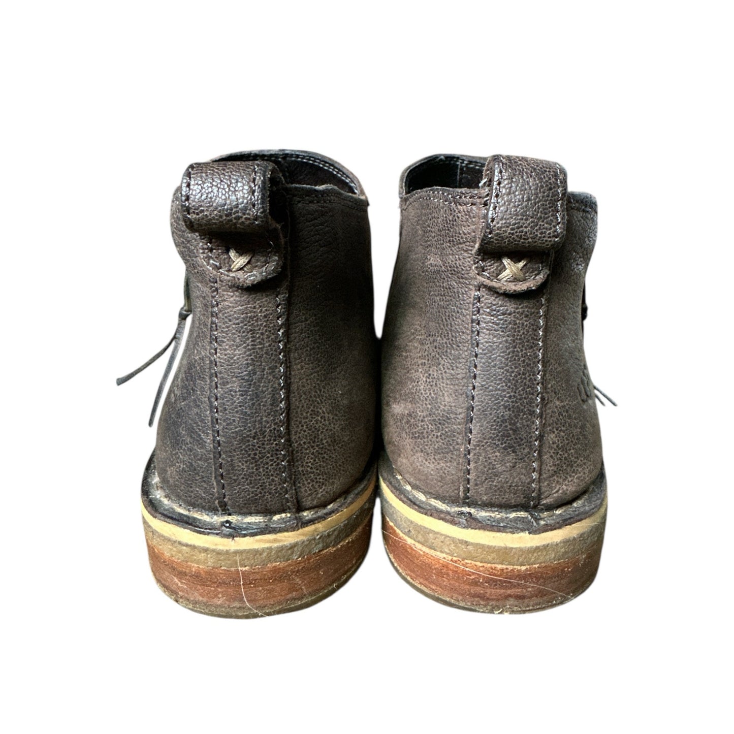 Women's Ugg Clementine Brown/ Black Suede Leather Ankle Chelsea Booties Size 10