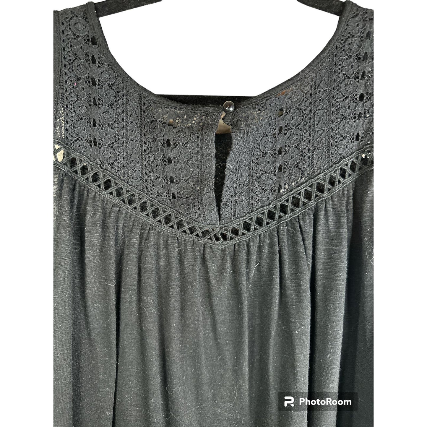 Torrid Black Sleeveless Scalloped Hem Scoop Neck Keyhole Tank Top Size 0X
