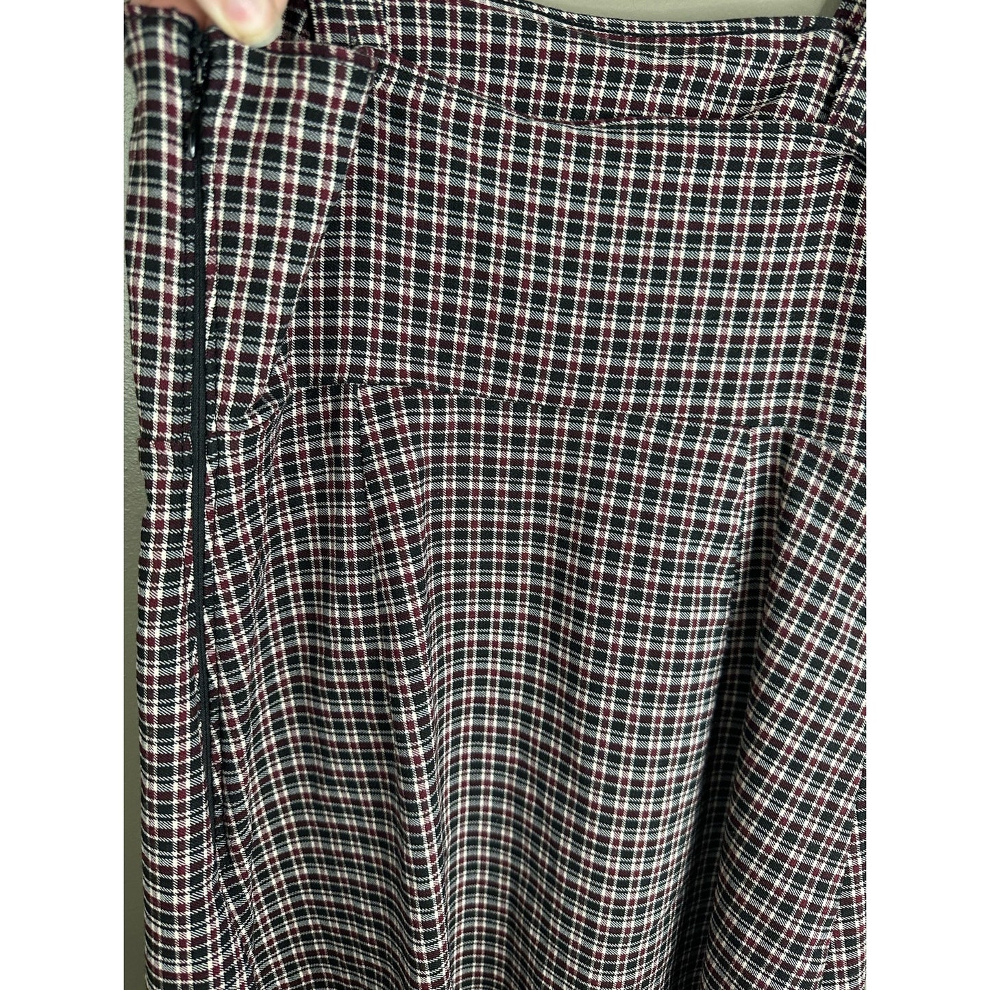 Hollister Sleeveless Plaid Red Black Adjustable Straps Sheath Dress Size XS