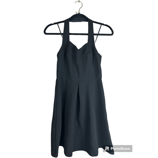 NWT BCBGeneration Black Sleeveless Halter Top Fit Flare Mini Dress Size 0