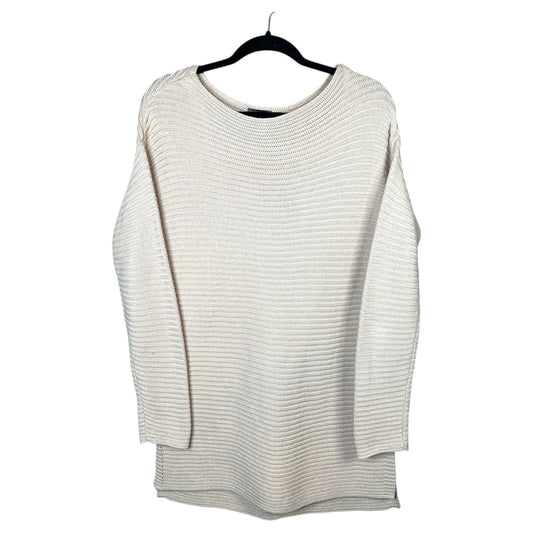 Vince Camuto Long Sleeve Scoop Neck Tan Oversized Pull Over Sweater Size Small