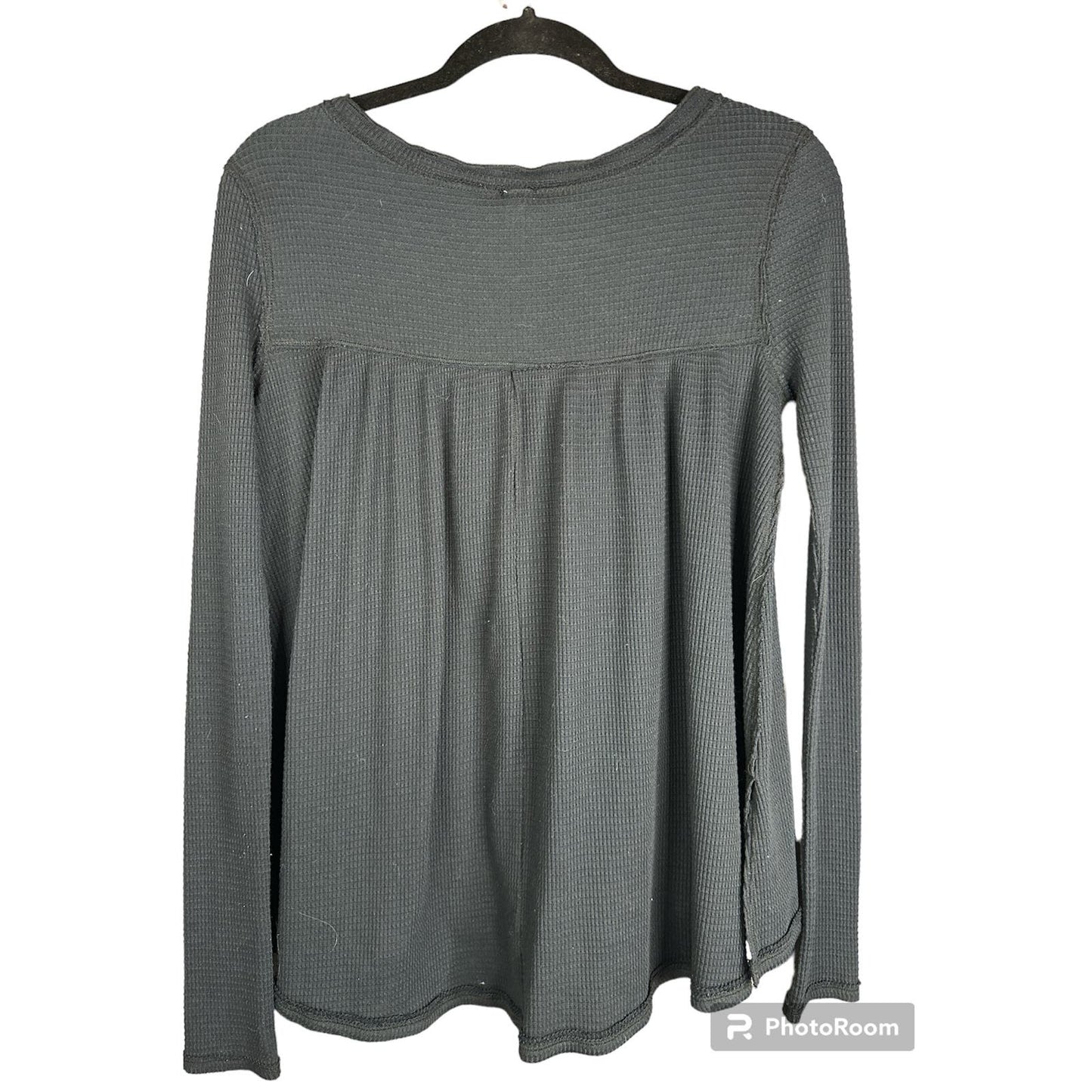 We The Free Black Button Down Scoop Neck Kai Henley Long Sleeve Tunic Size XS