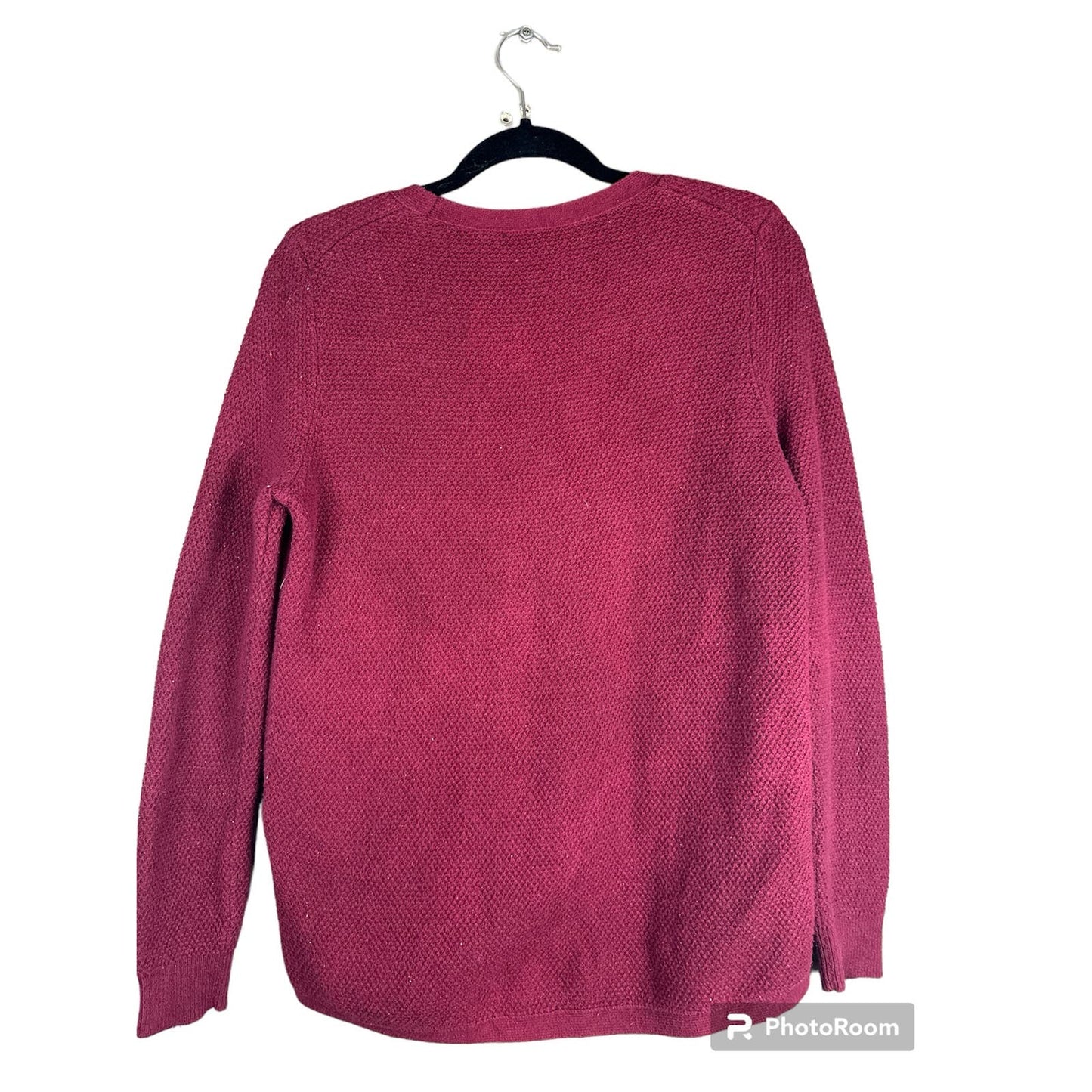 Madewell Red Maroon Long Sleeve Criss Cross Thick Knit Sweater size Medium