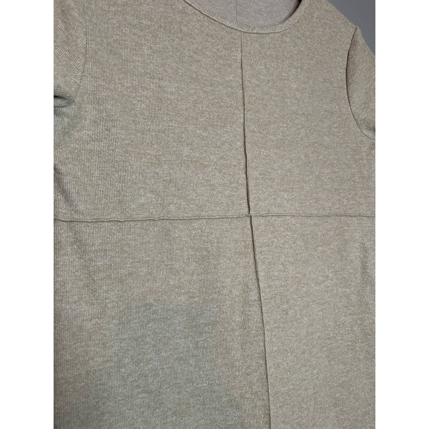 Zara Tan Short Sleeve Polyester Cotton Thick Winter Dress Size Large
