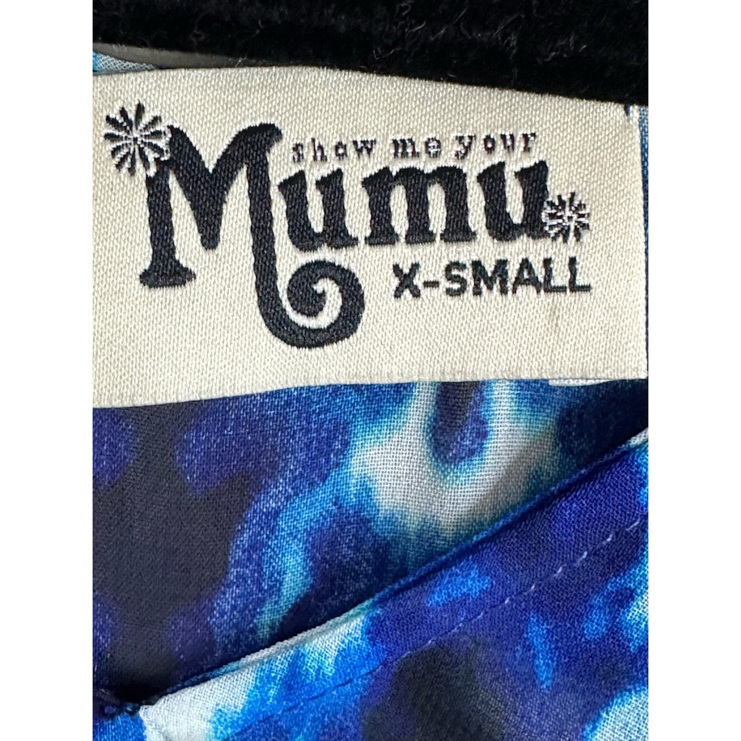 Show Me Your Mumu Peta Tunic World Tour Blue White Short Sleeve Size XS
