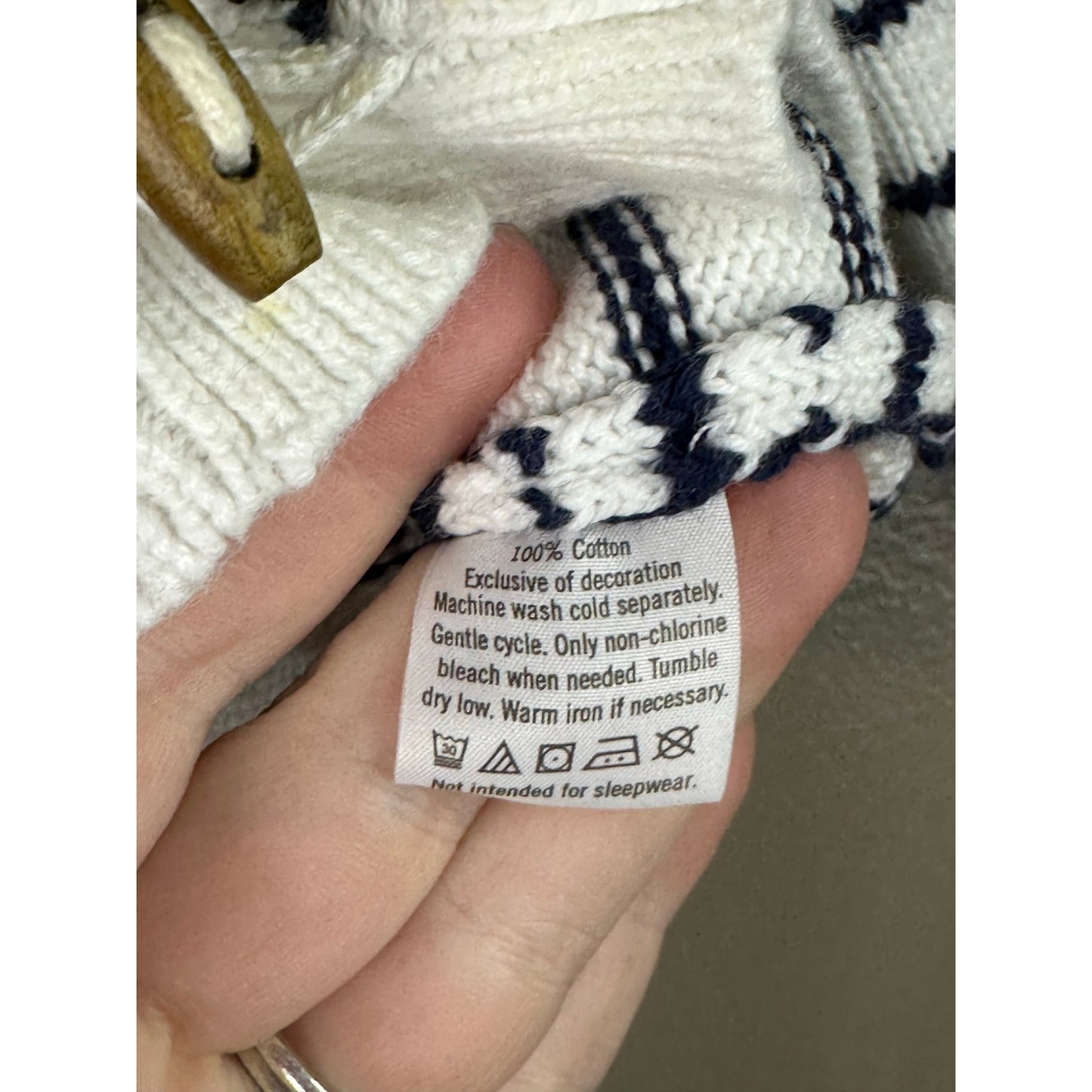 Boy’s Janie & Jack Thick Knit Long Sleeve White Blue Cardigan Size 12-18 Months