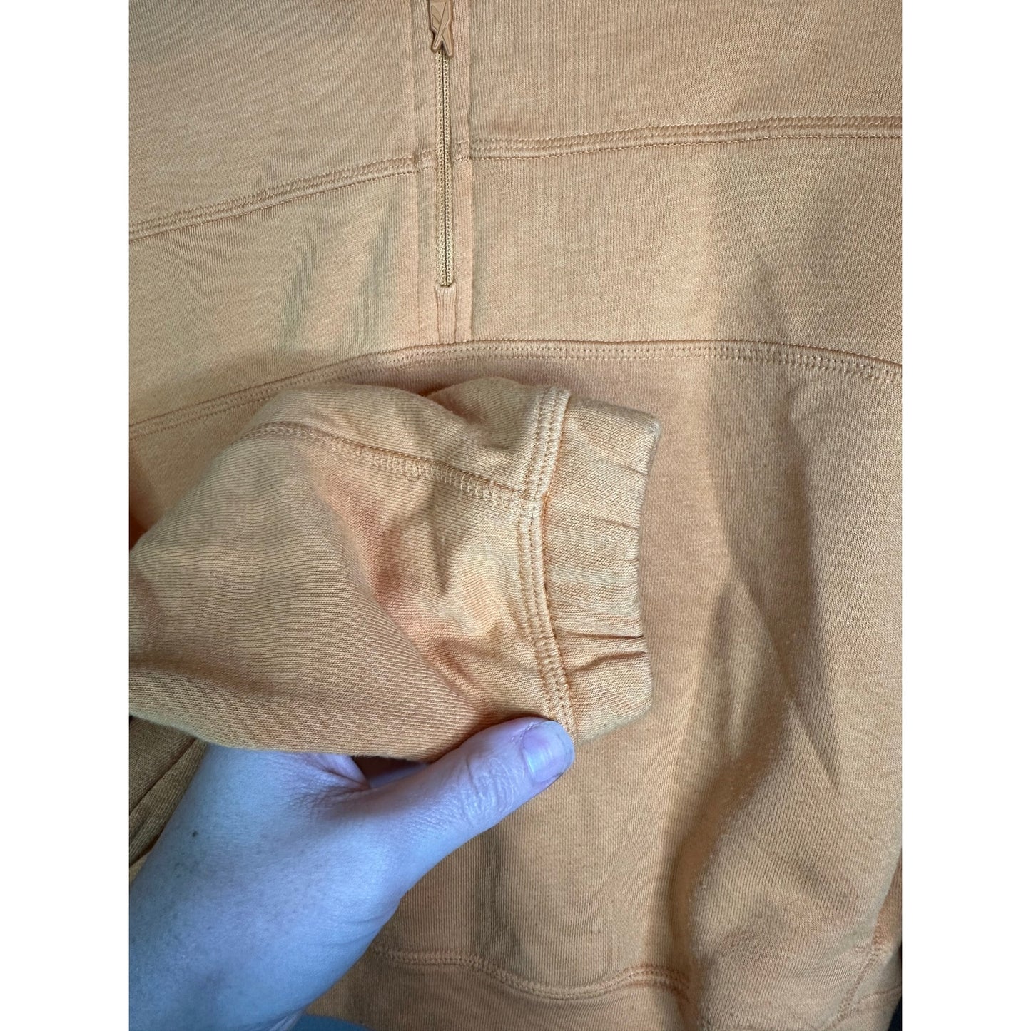 Women’s Reebok Orange Long Sleeve Quarter Zip Sweatshirt Pullover Size Medium