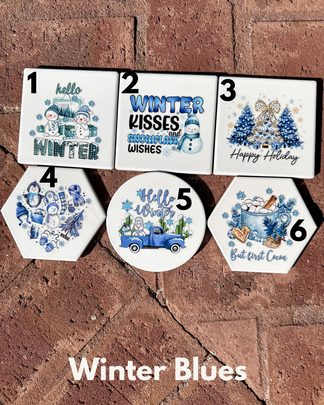 Handmade Decorative House Coasters | UV DTF & Sublimated Designs | One-of-a-Kind Home Decor