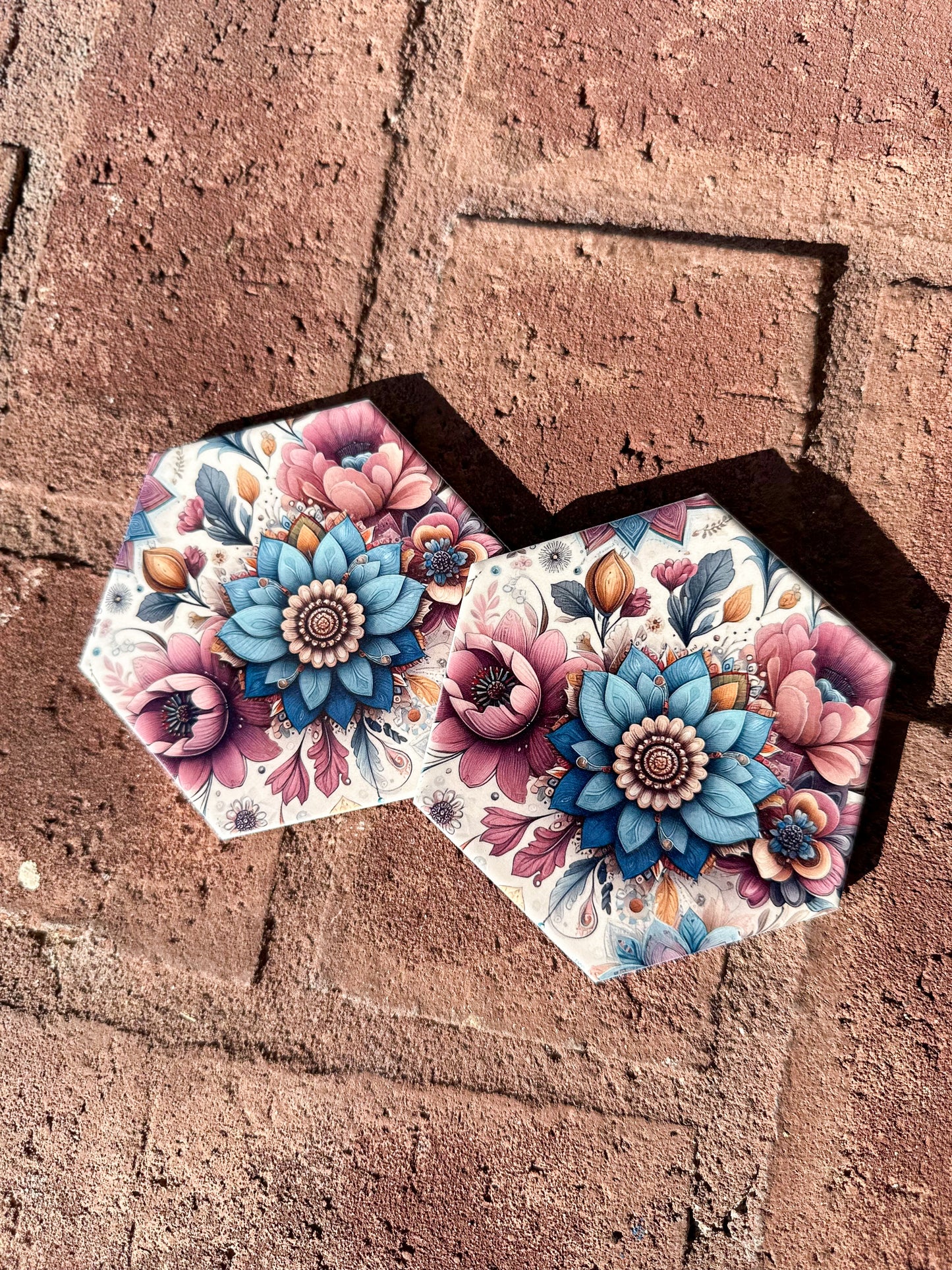 Handmade Decorative House Coasters | UV DTF & Sublimated Designs | One-of-a-Kind Home Decor