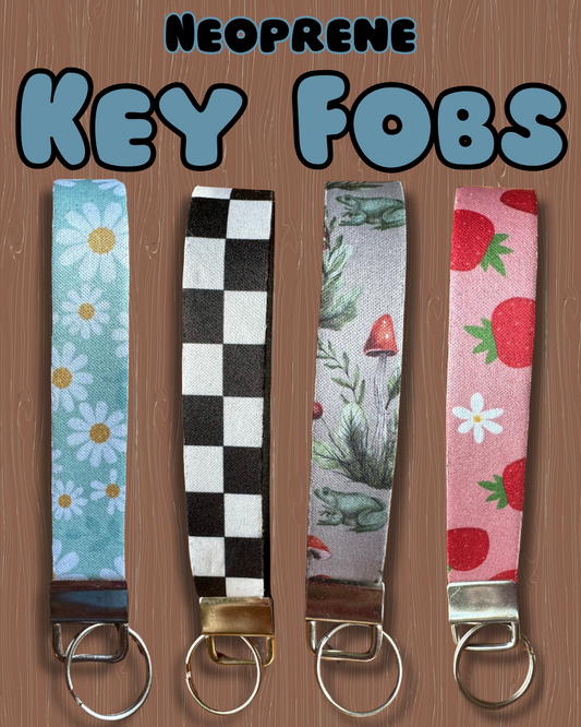 Handmade Neoprene Wristlet Key Fob – Stylish, Durable & Functional Keychain Accessory