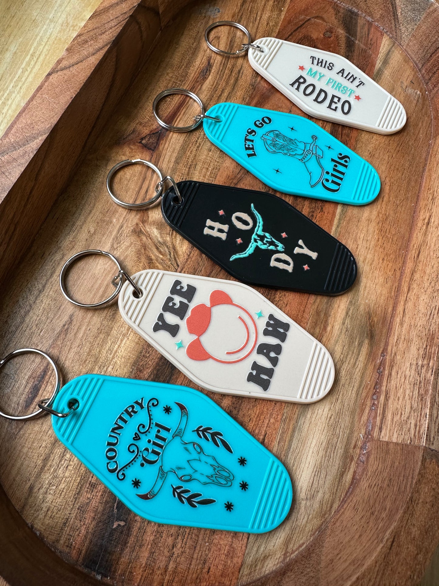 Motel Keychains -'Desert Motel Collection' Southwestern Cowboy Keychain