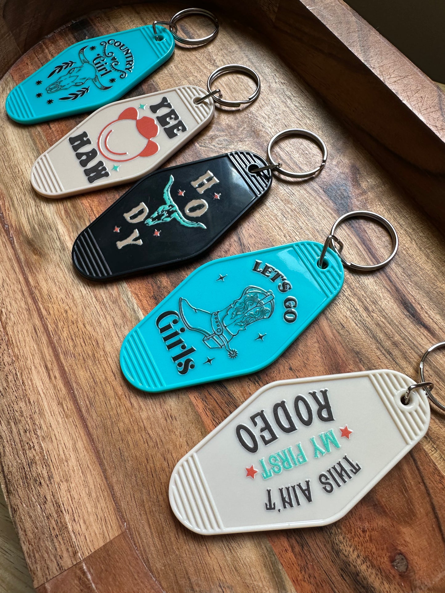 Motel Keychains -'Desert Motel Collection' Southwestern Cowboy Keychain