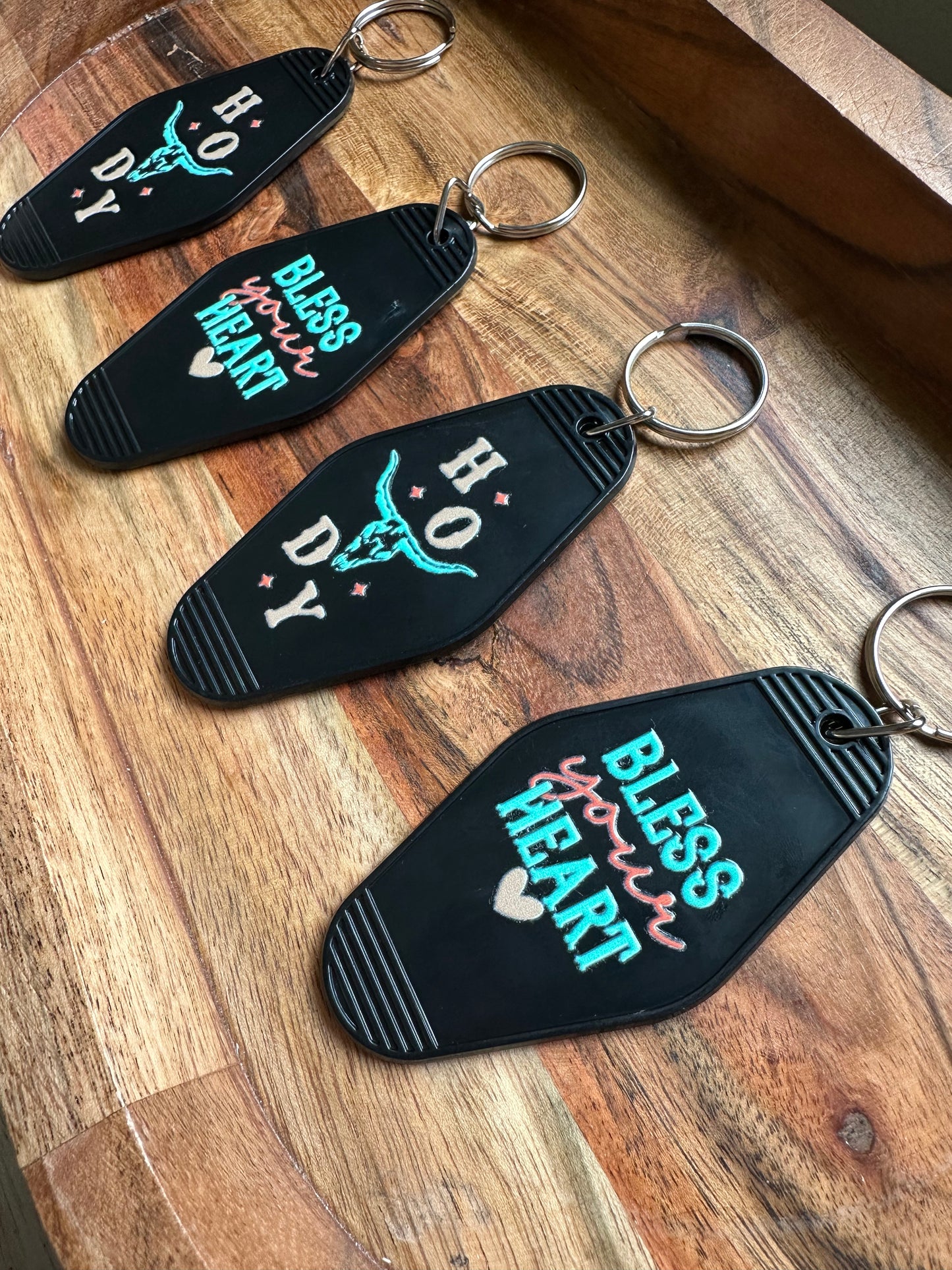 Motel Keychains -'Desert Motel Collection' Southwestern Cowboy Keychain