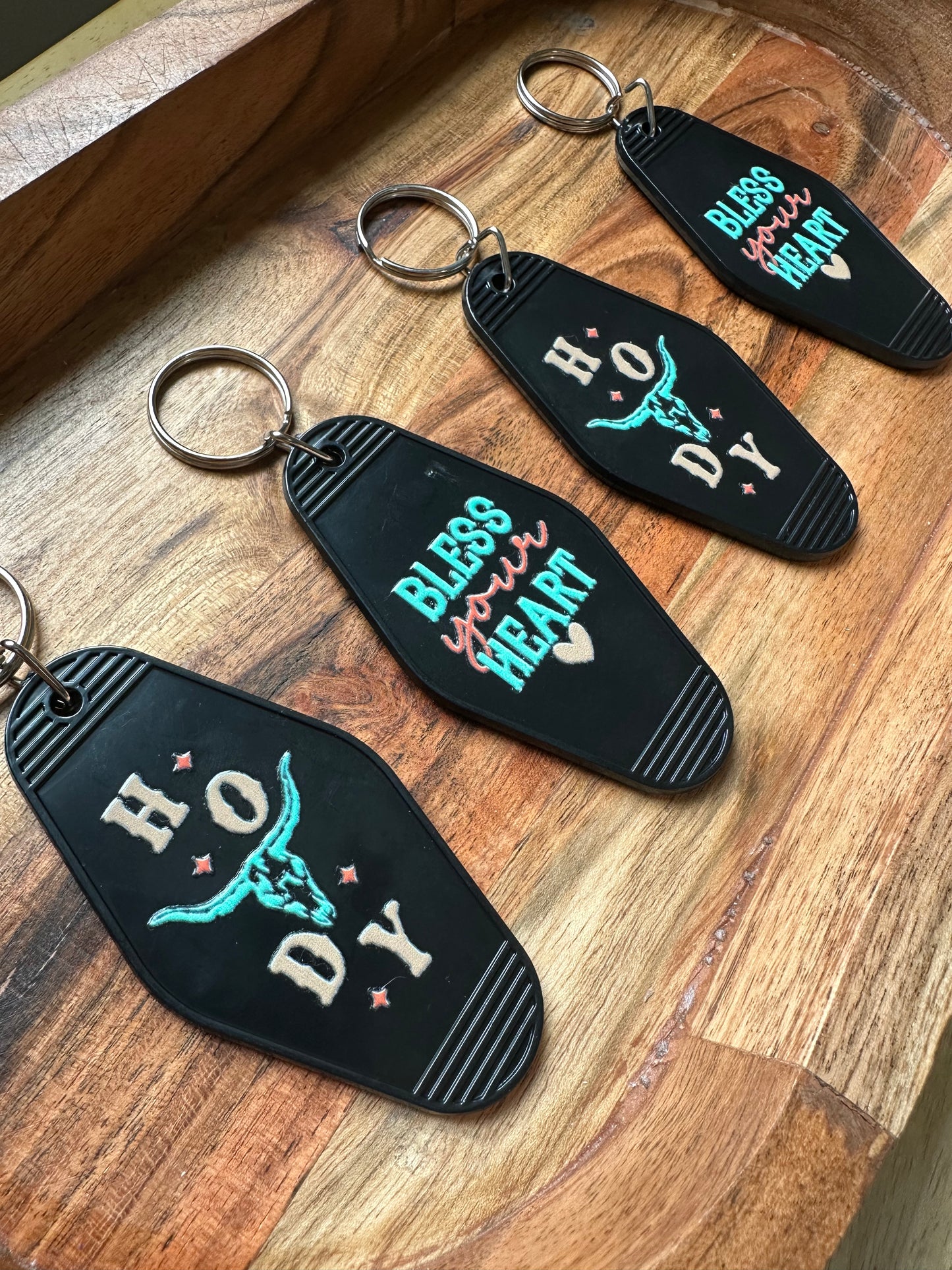 Motel Keychains -'Desert Motel Collection' Southwestern Cowboy Keychain