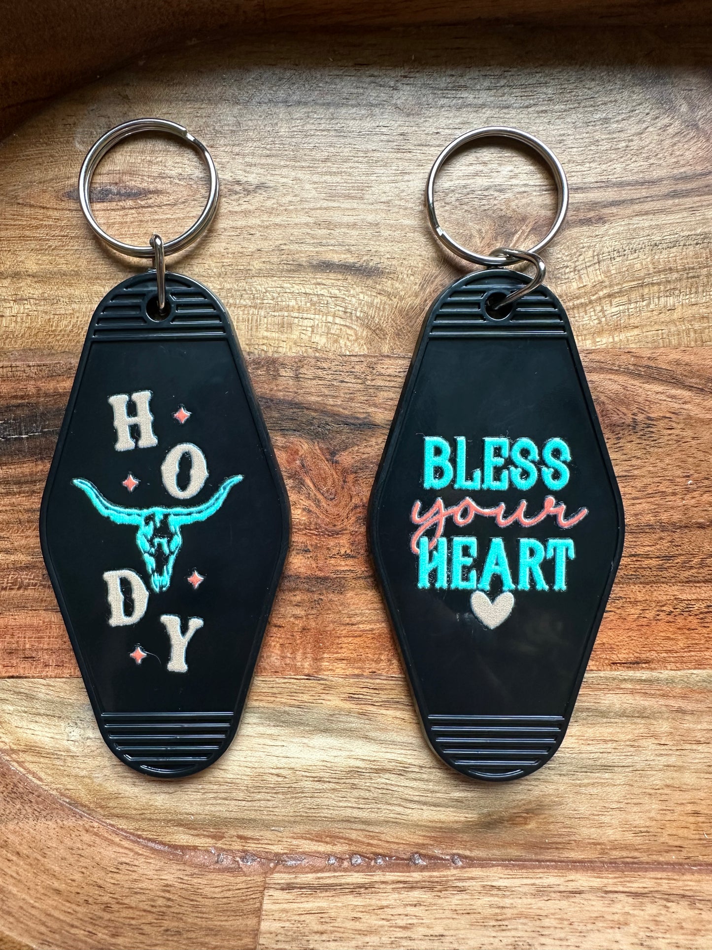 Motel Keychains -'Desert Motel Collection' Southwestern Cowboy Keychain