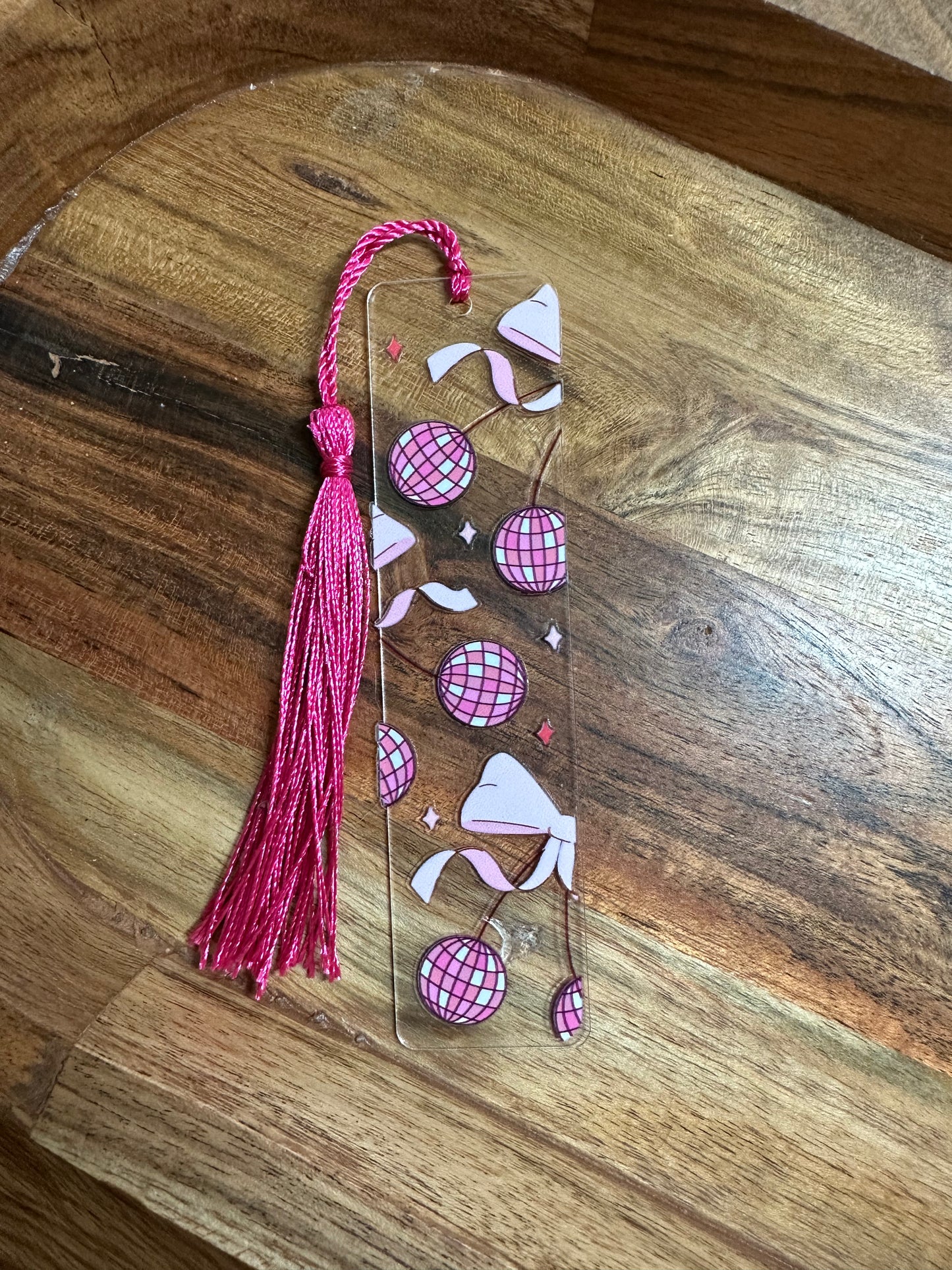 Handmade Clear Acrylic Bookmarks- Thin, Clear, Lightweight With Sayings + Ribbon or Tassel