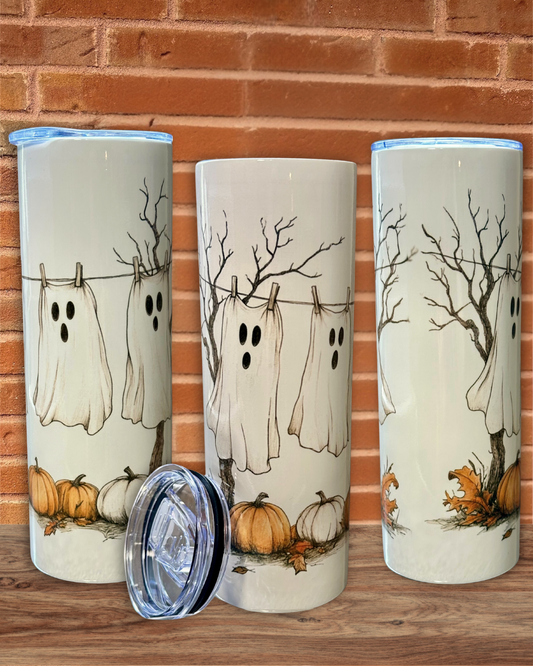 Handmade Reusable Sublimated Stainless Steel 20-Oz Skinny Tumbler + Straw + Lid – Various Designs