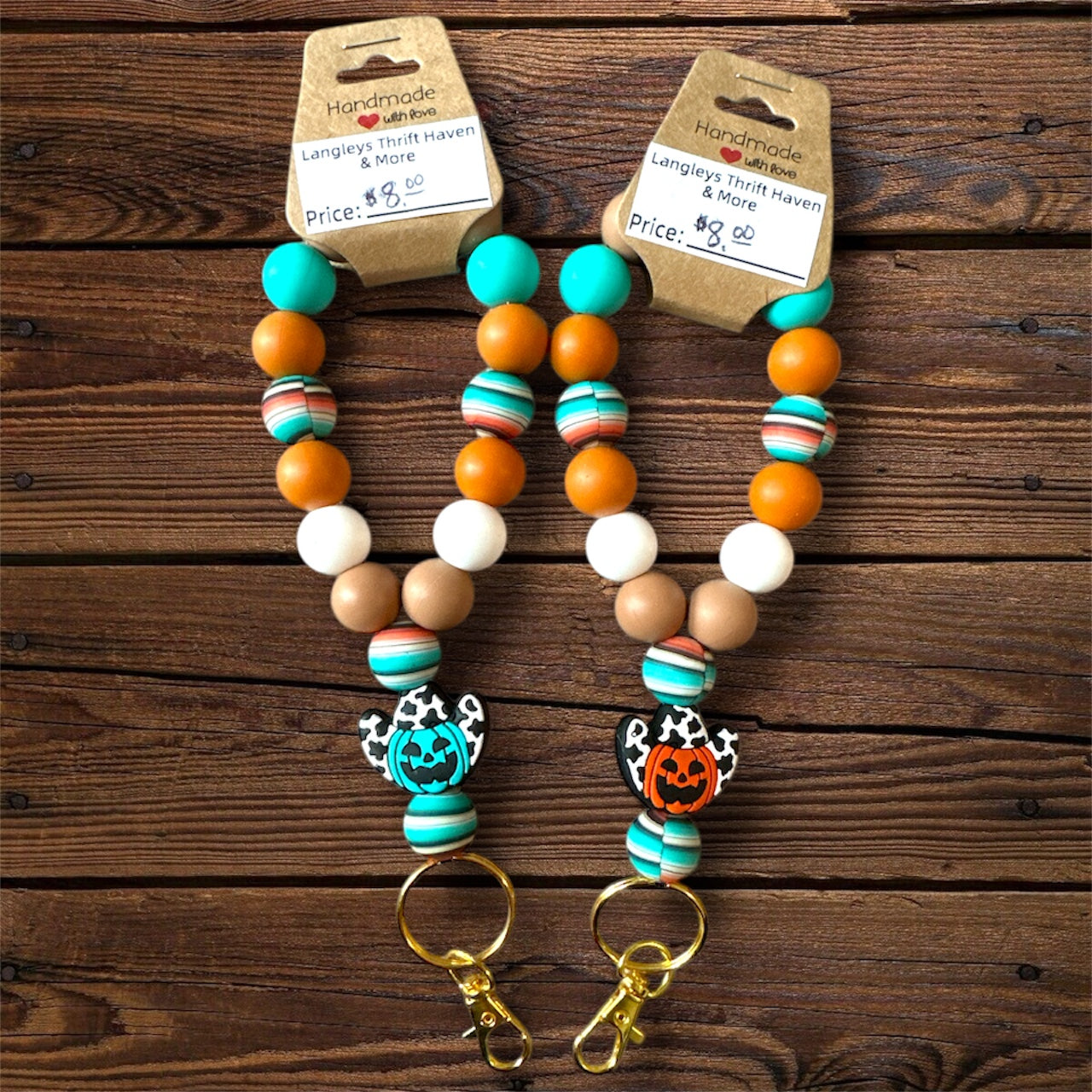 Halloween Silicone Beaded Keychain Stand Alone + Wristlets | Halloween Ghost Fall Silicone Bead Keychain
