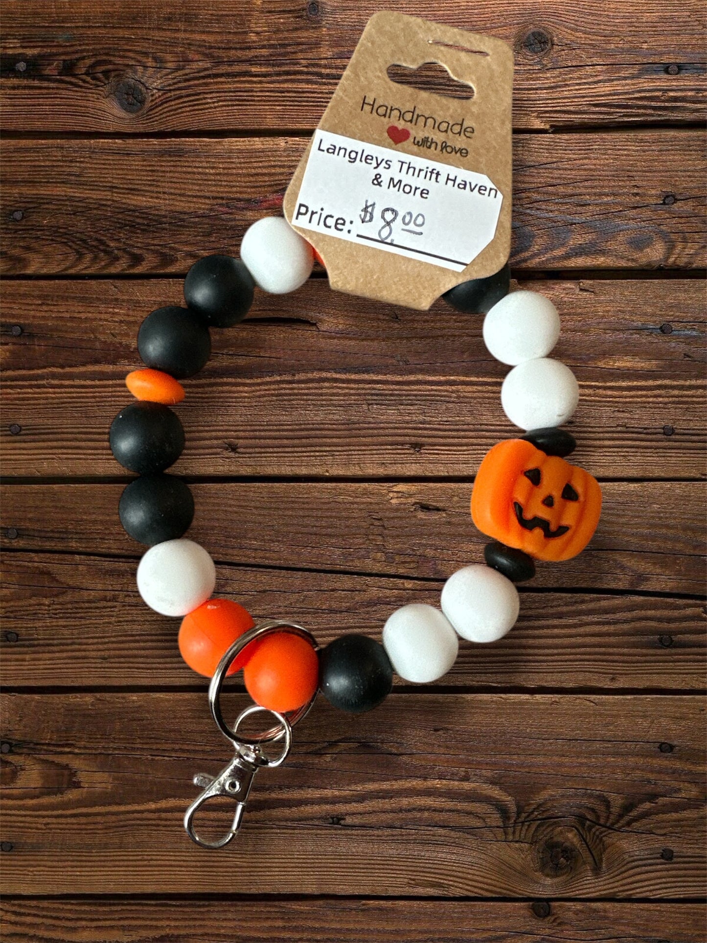 Halloween Silicone Beaded Keychain Stand Alone + Wristlets | Halloween Ghost Fall Silicone Bead Keychain