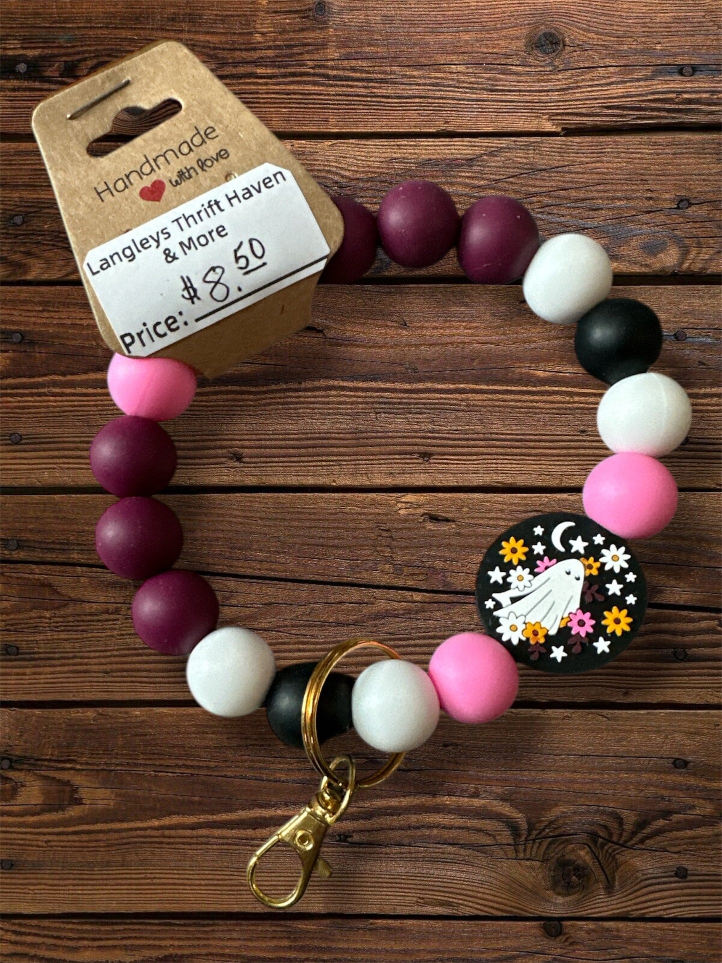 Halloween Silicone Beaded Keychain Stand Alone + Wristlets | Halloween Ghost Fall Silicone Bead Keychain
