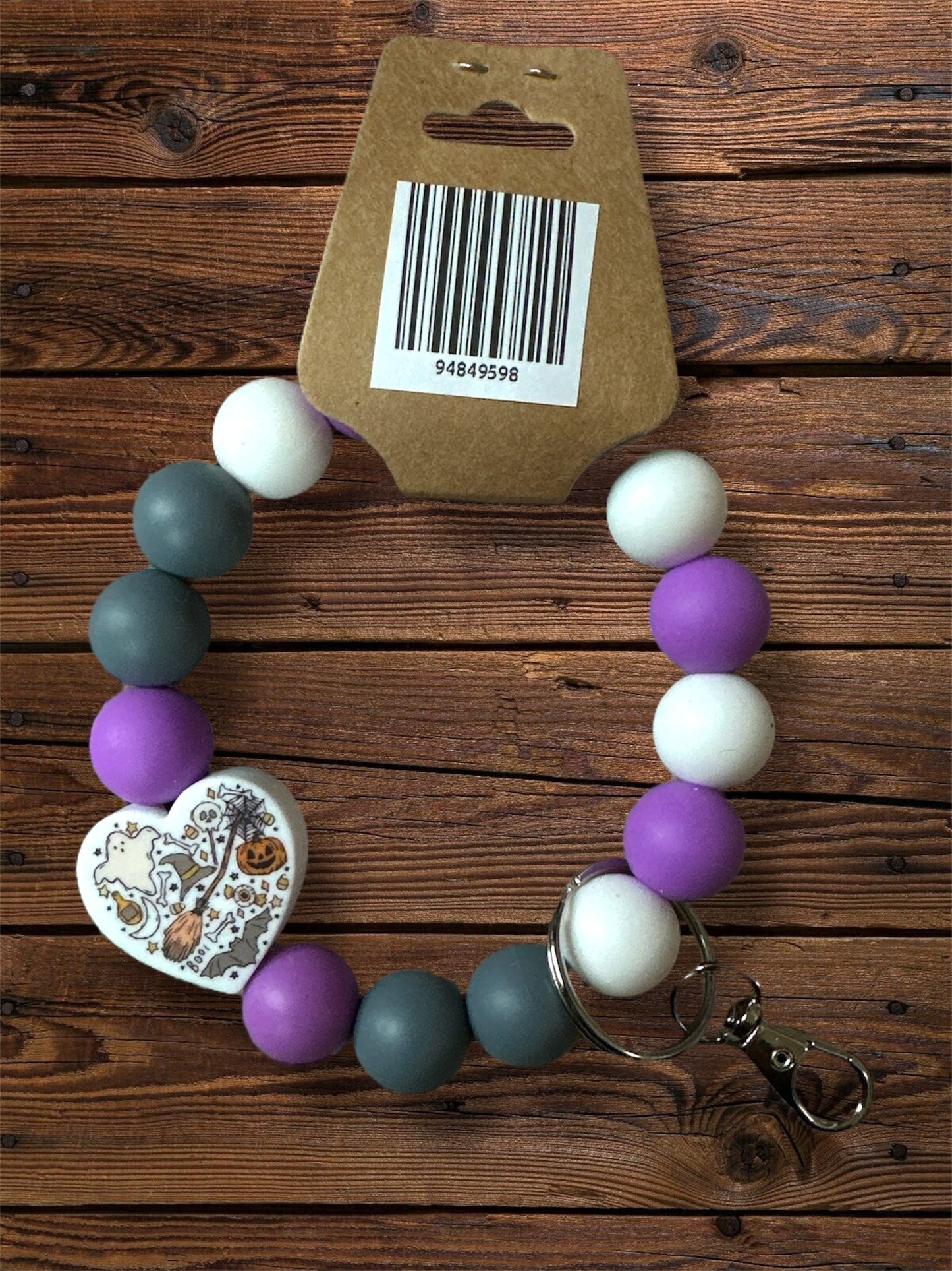 Halloween Silicone Beaded Keychain Stand Alone + Wristlets | Halloween Ghost Fall Silicone Bead Keychain