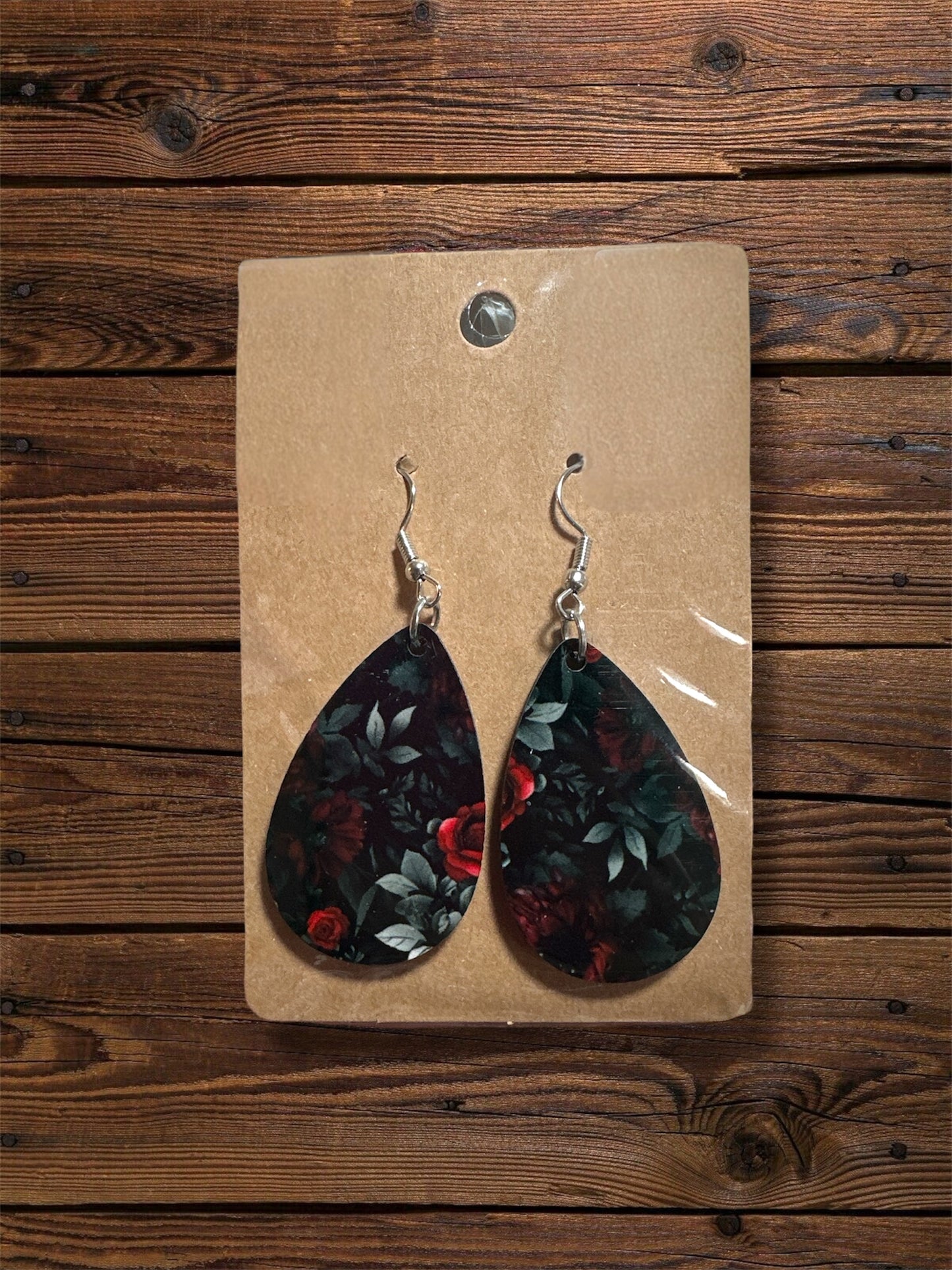 Handmade Sublimated MDF Teardrop Shaped Earrings –  Lightweight, Unique Jewelry