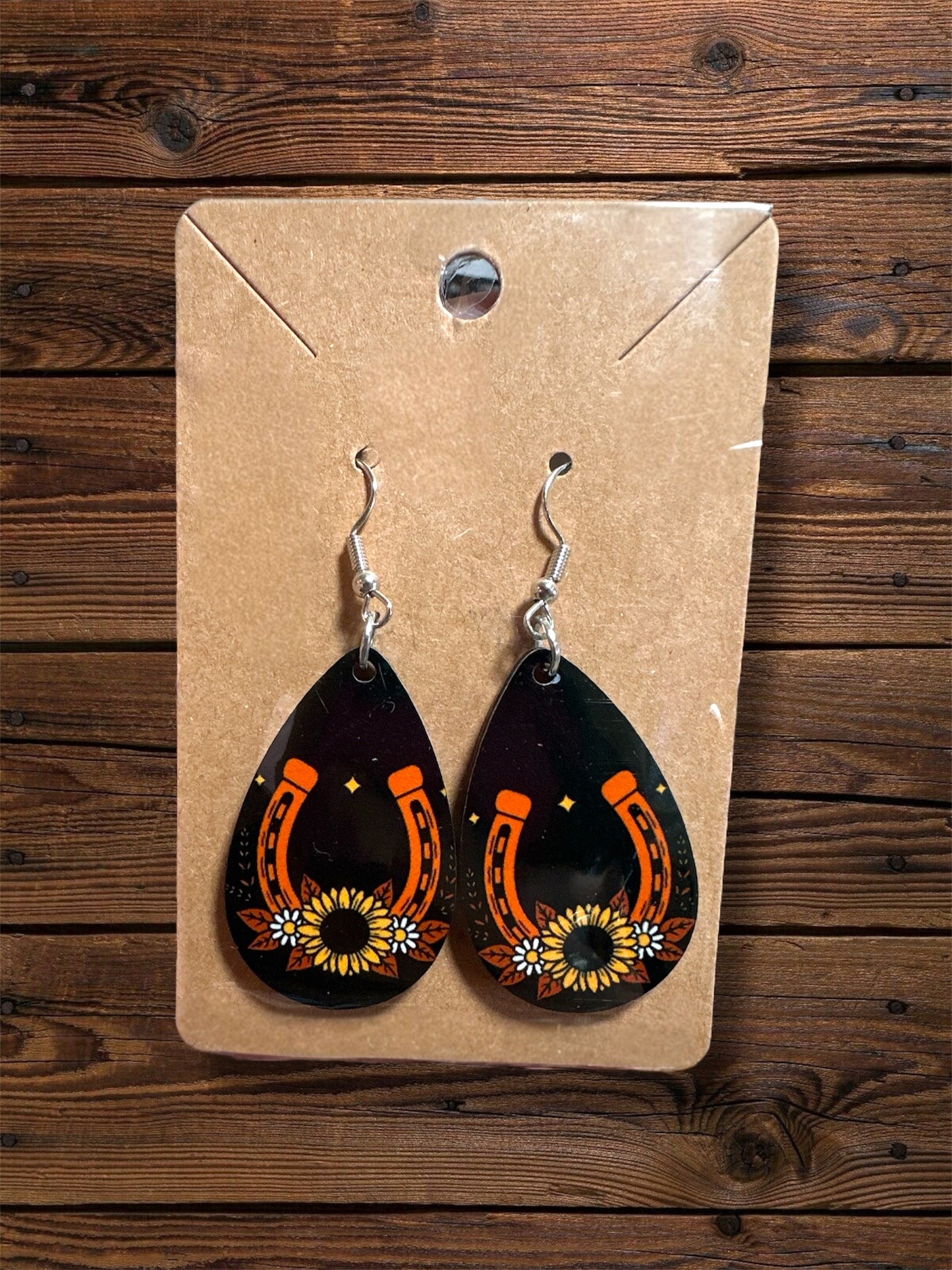 Handmade Sublimated MDF Teardrop Shaped Earrings –  Lightweight, Unique Jewelry