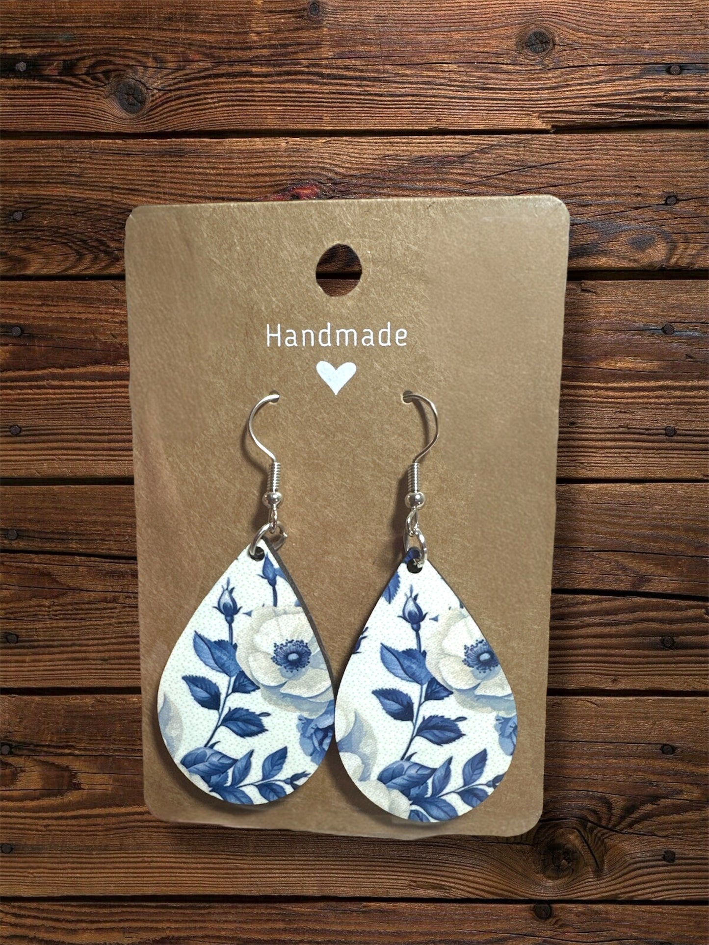 Handmade Sublimated MDF Teardrop Shaped Earrings –  Lightweight, Unique Jewelry